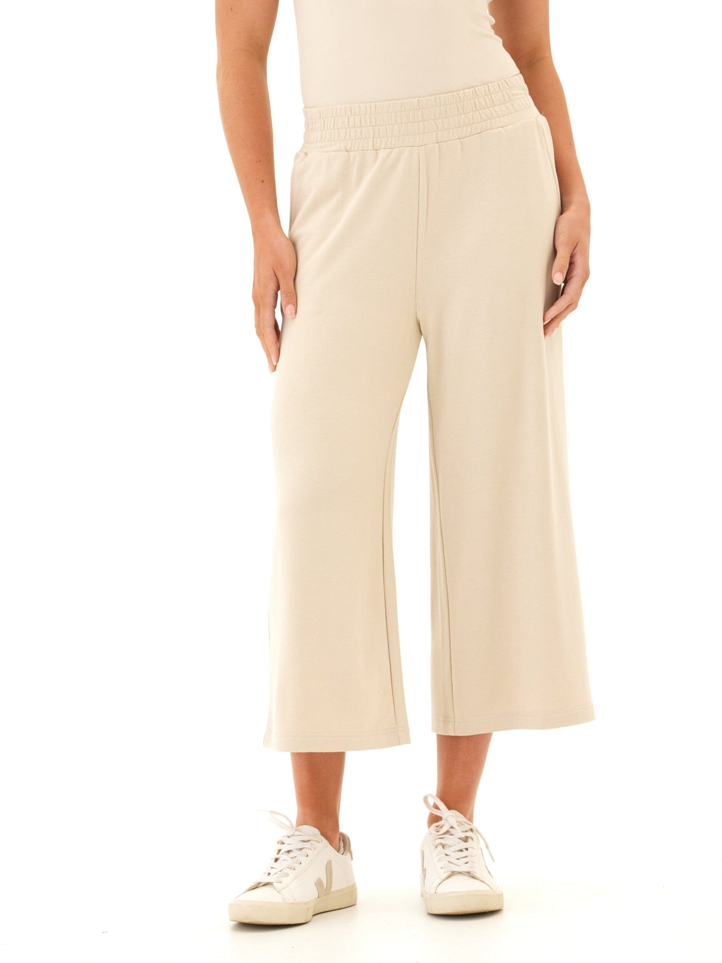 Serena Modal Terry Wide Leg Crop Pant