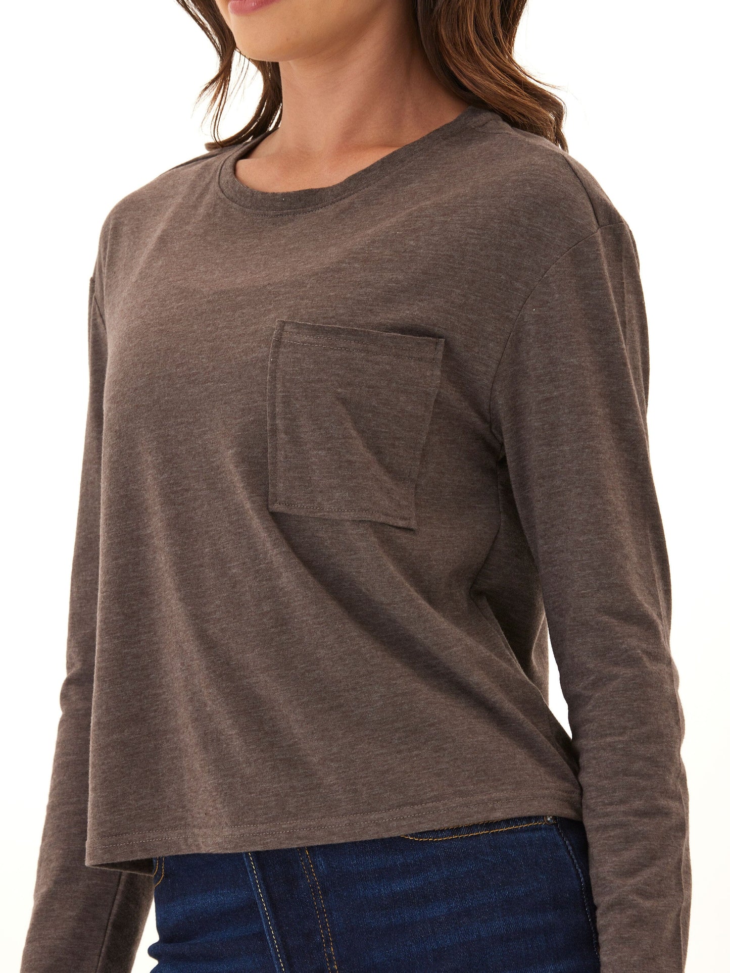 Maggie Triblend Long Sleeve Pocket Tee