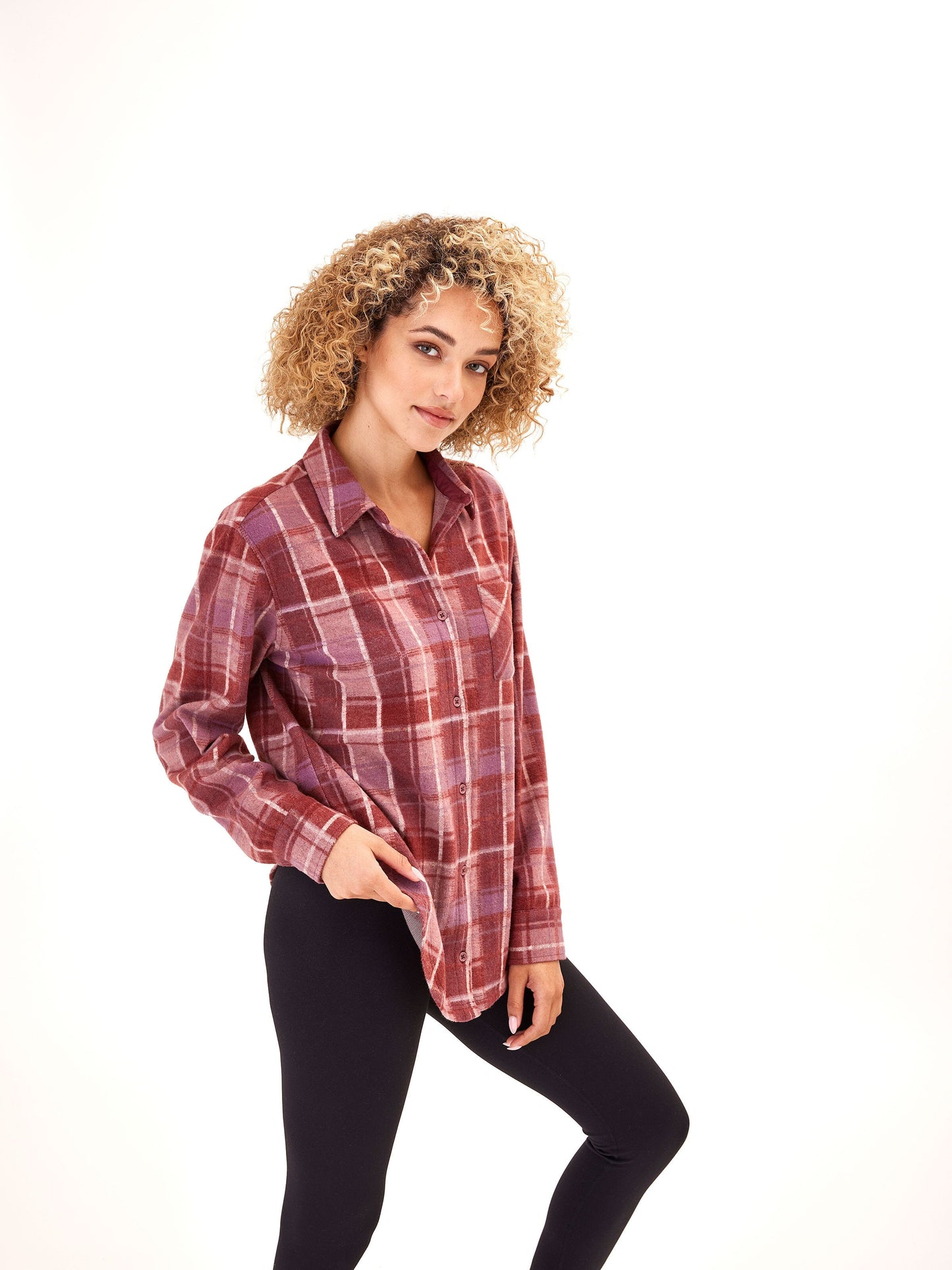 Kandyce Knit Fleece Button Front Shirt