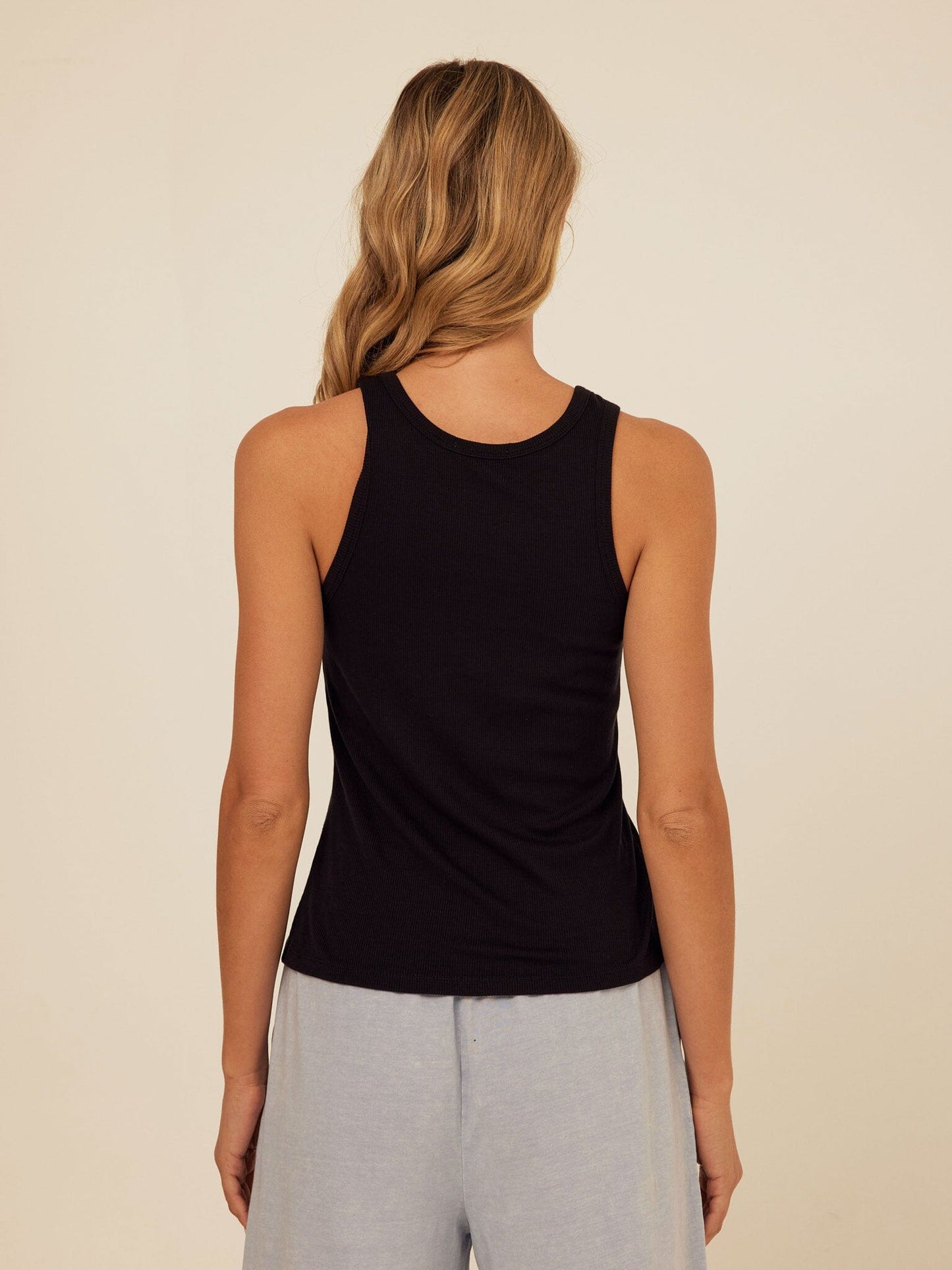 Bailey Feather Rib High Neck Tank