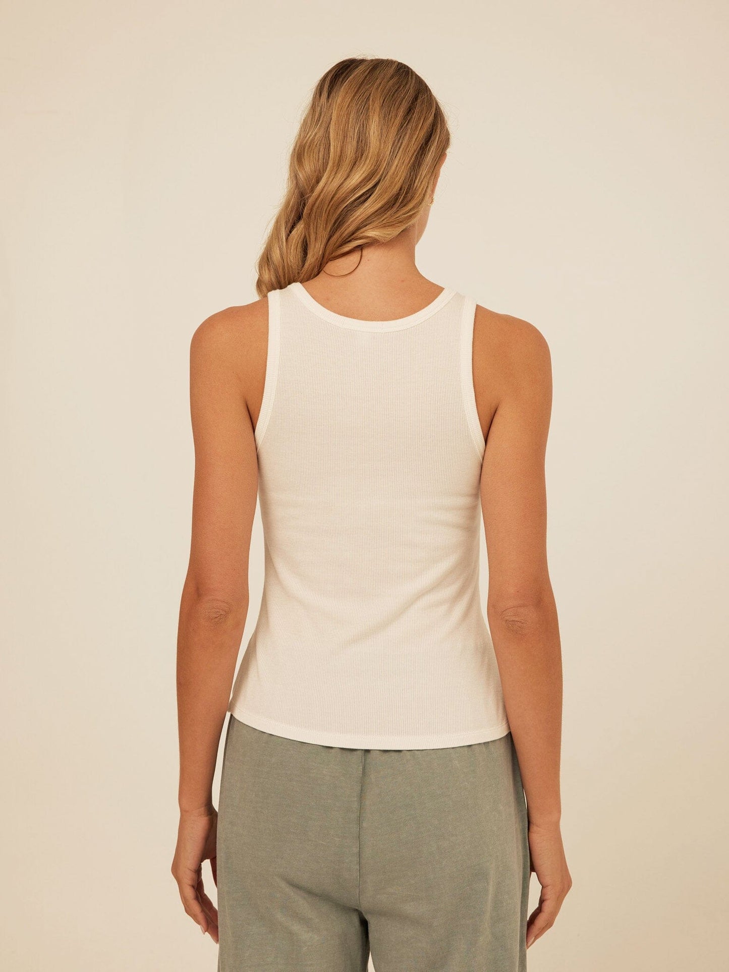 Bailey Feather Rib High Neck Tank