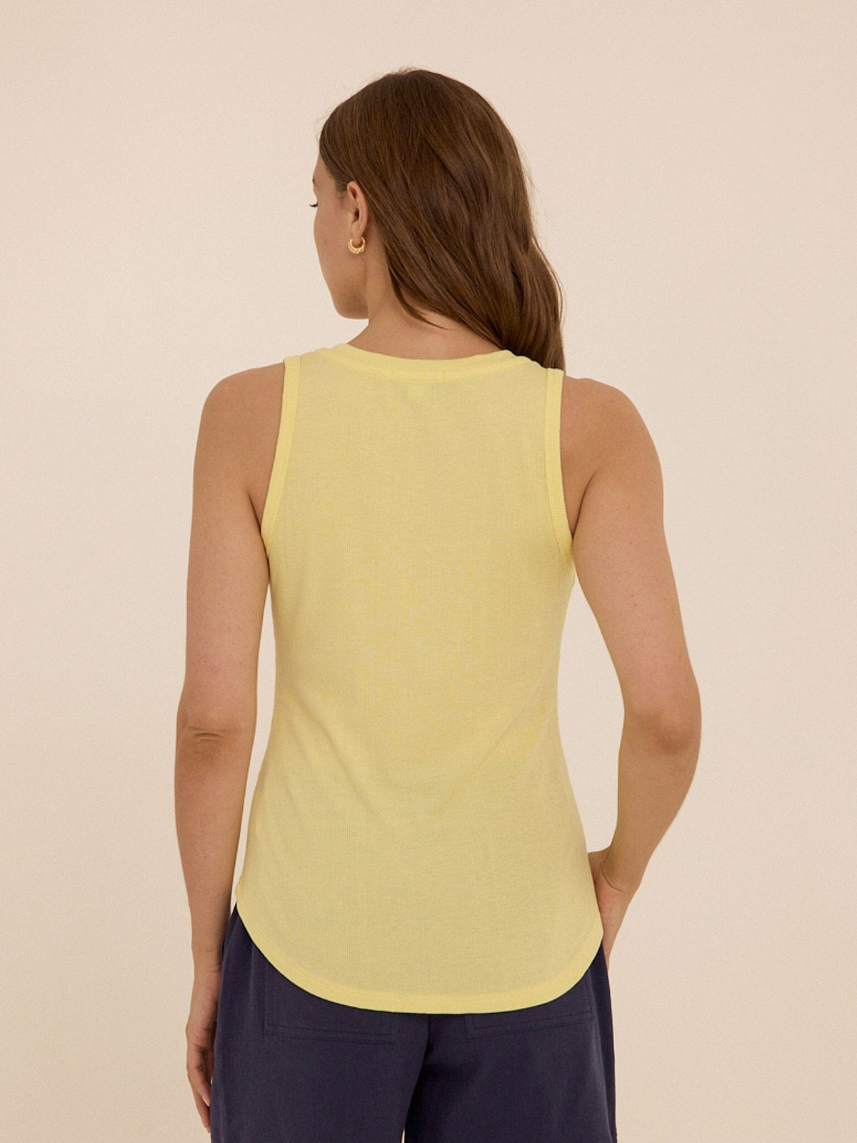 Akia Feather Rib Henley Tank