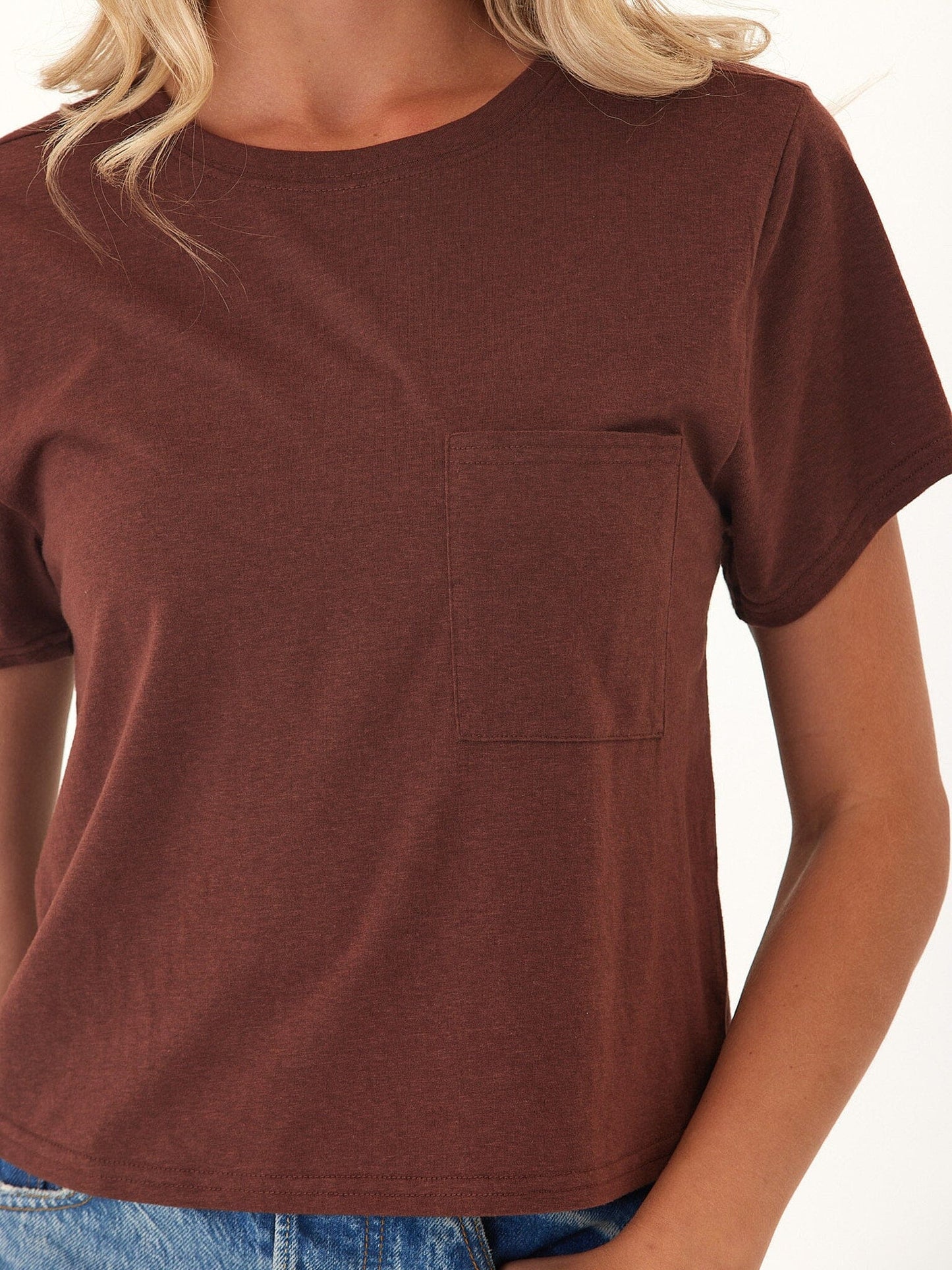 Shelbie Triblend Jersey Pocket Tee