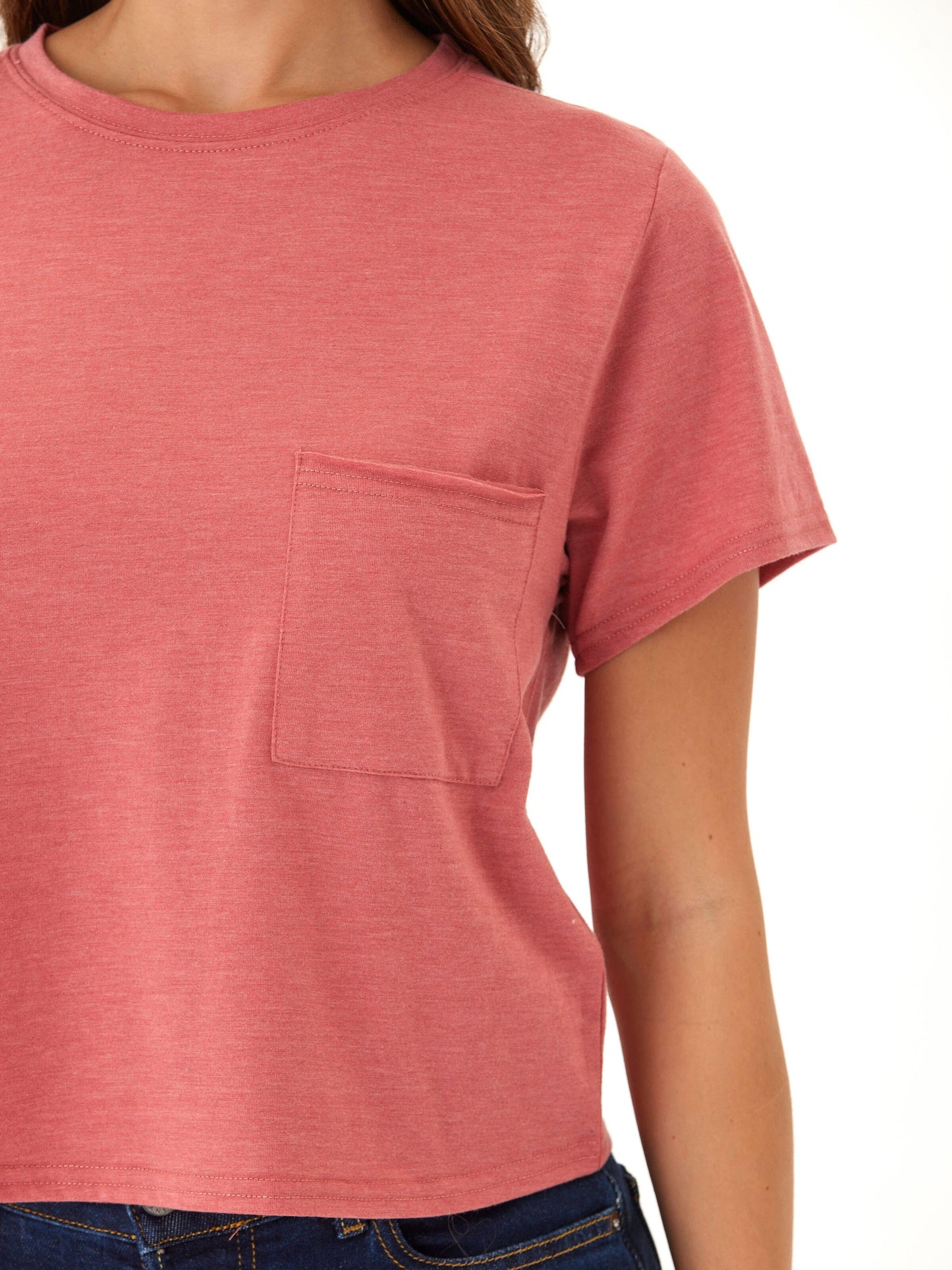 Shelbie Triblend Jersey Pocket Tee