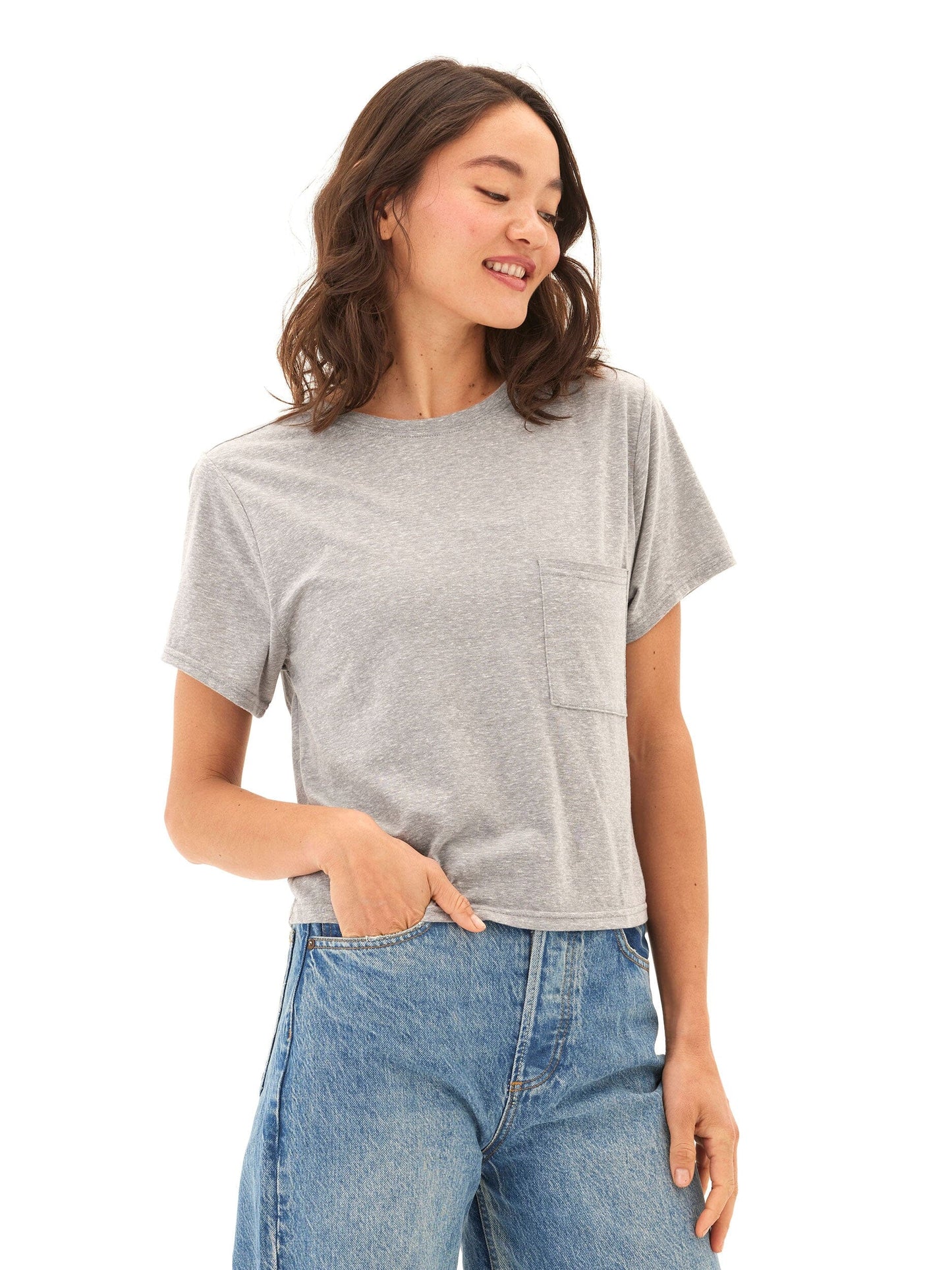 Shelbie Triblend Jersey Pocket Tee