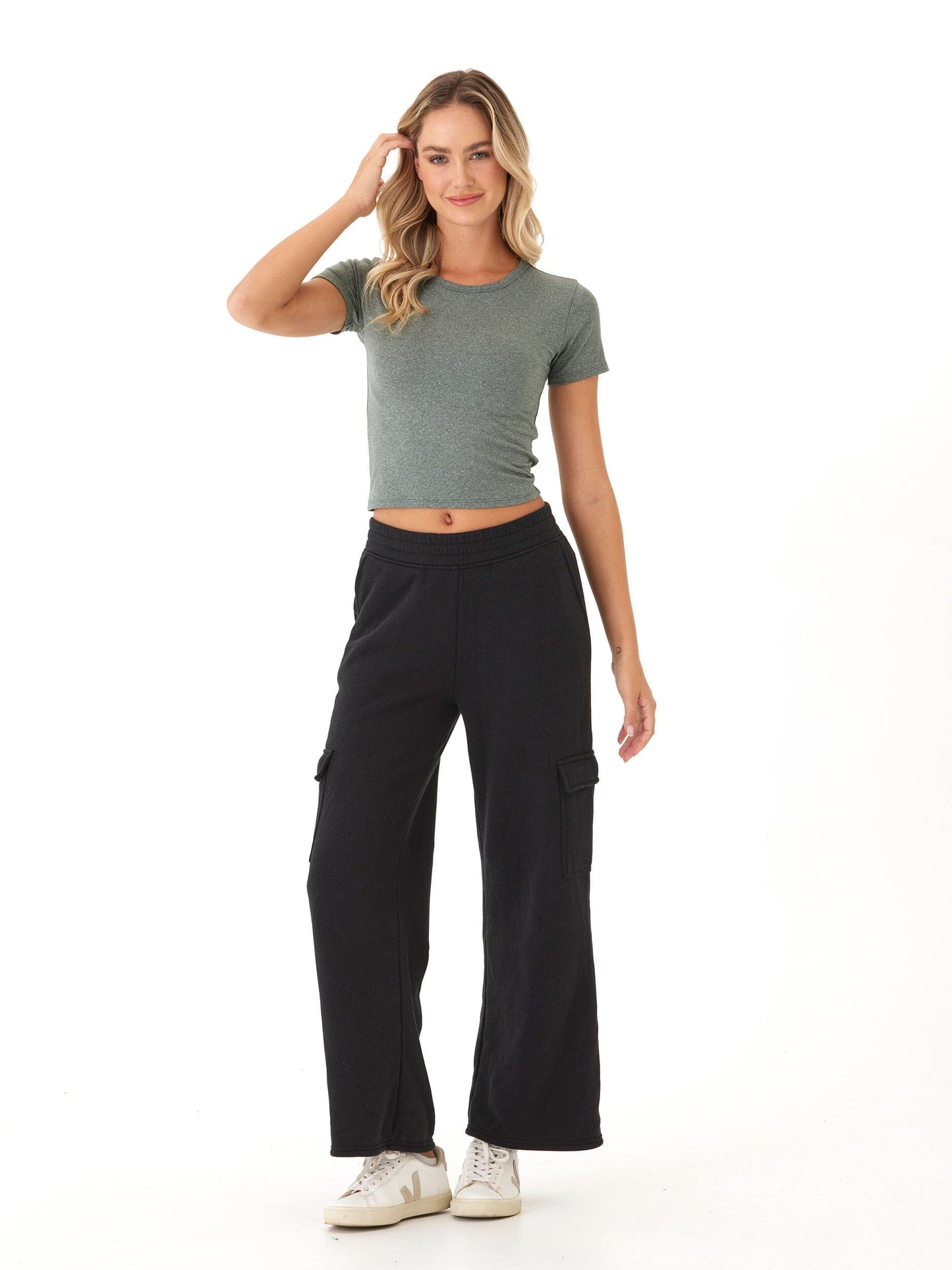 Guadalupe Heather Luxe Jersey Crop Tee