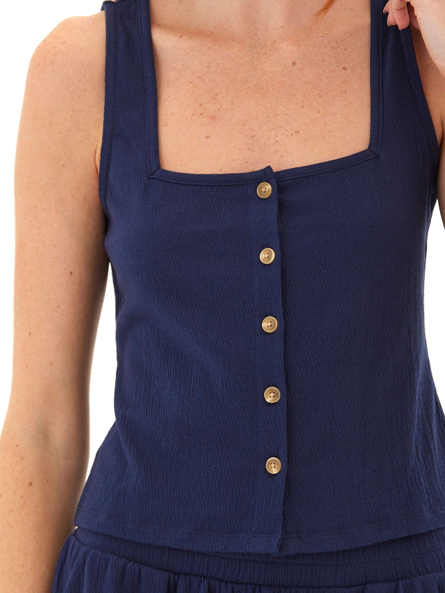 Jamila Smocked Jersey Tank