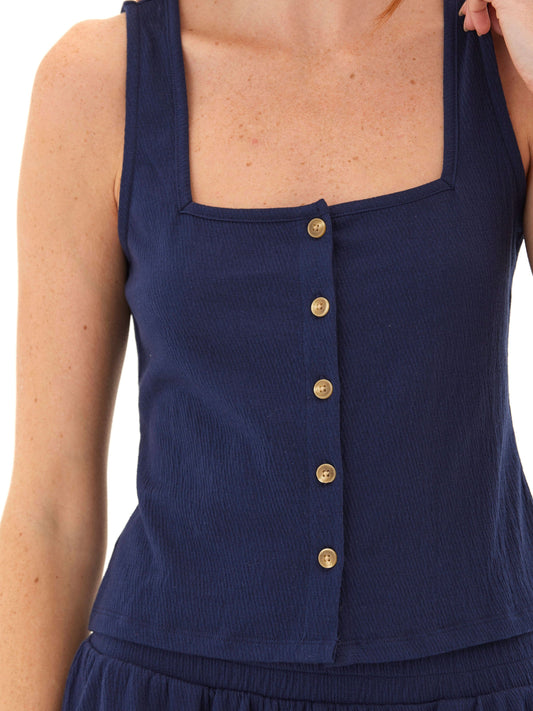 Jamila Smocked Jersey Tank