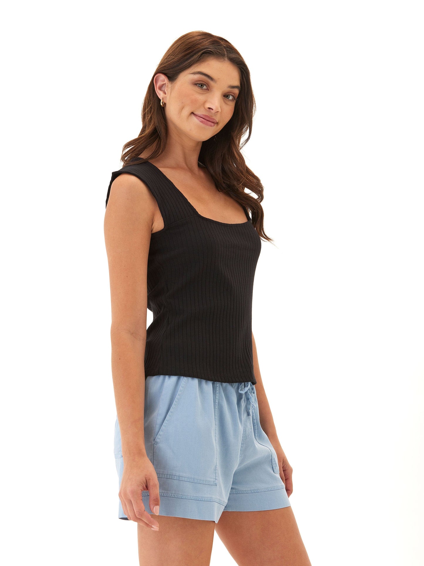 Leah Organic Rib Square Neck Tank
