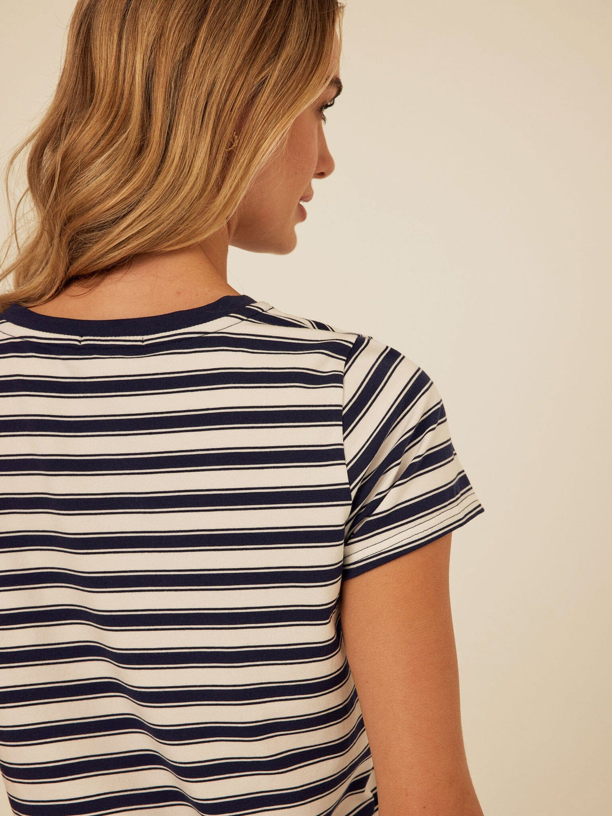 Maxine Stripe Eco Jersey V-Neck Tee