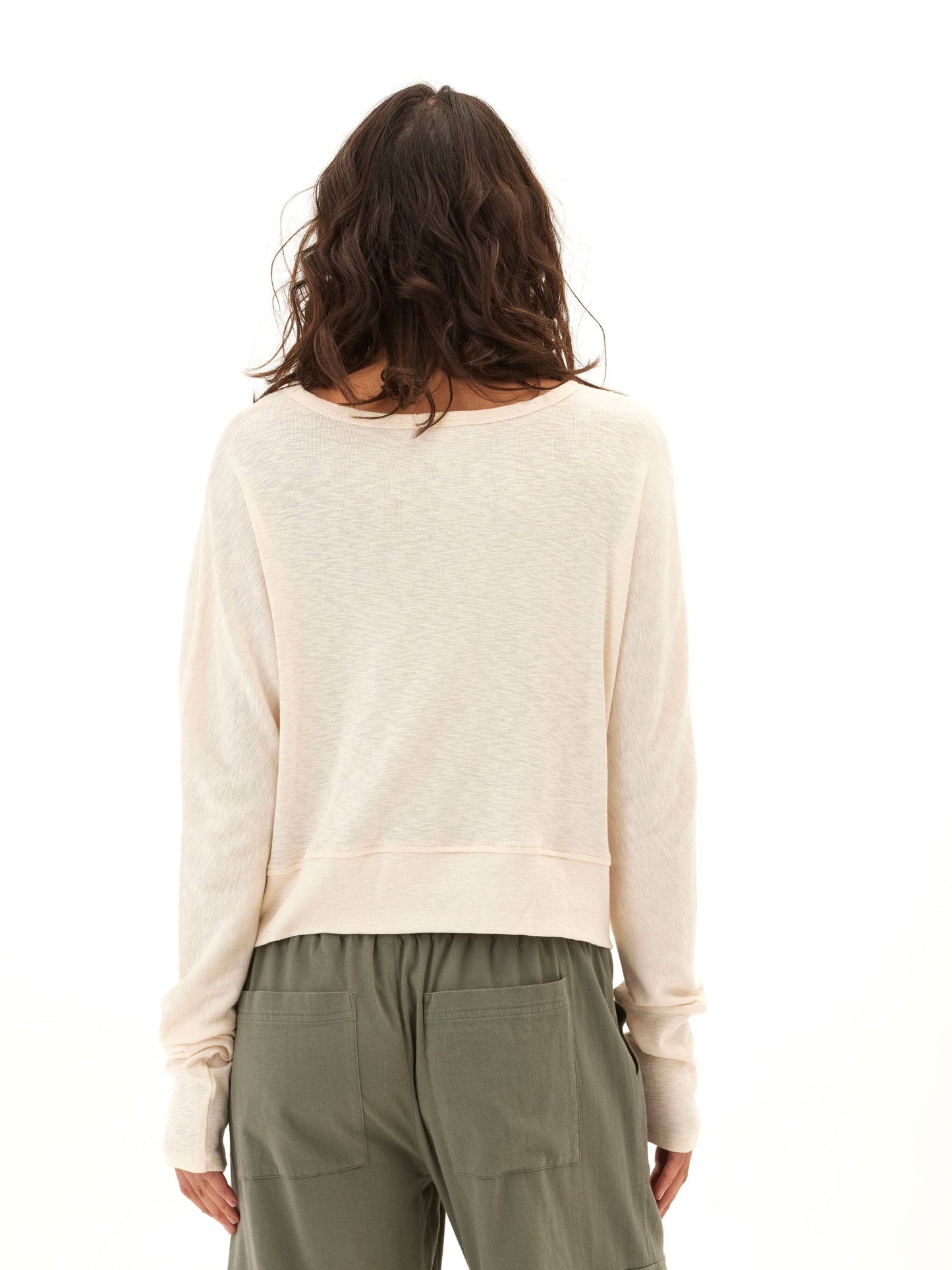 Chloe Textured Jersey Twist Dolman Top
