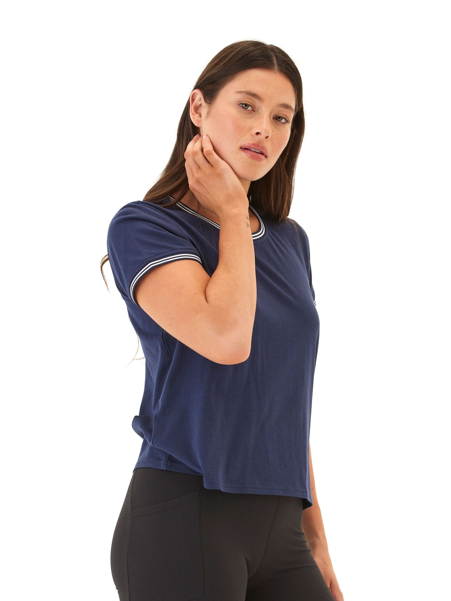 Jordana Comfort Jersey Trim Detail Tee