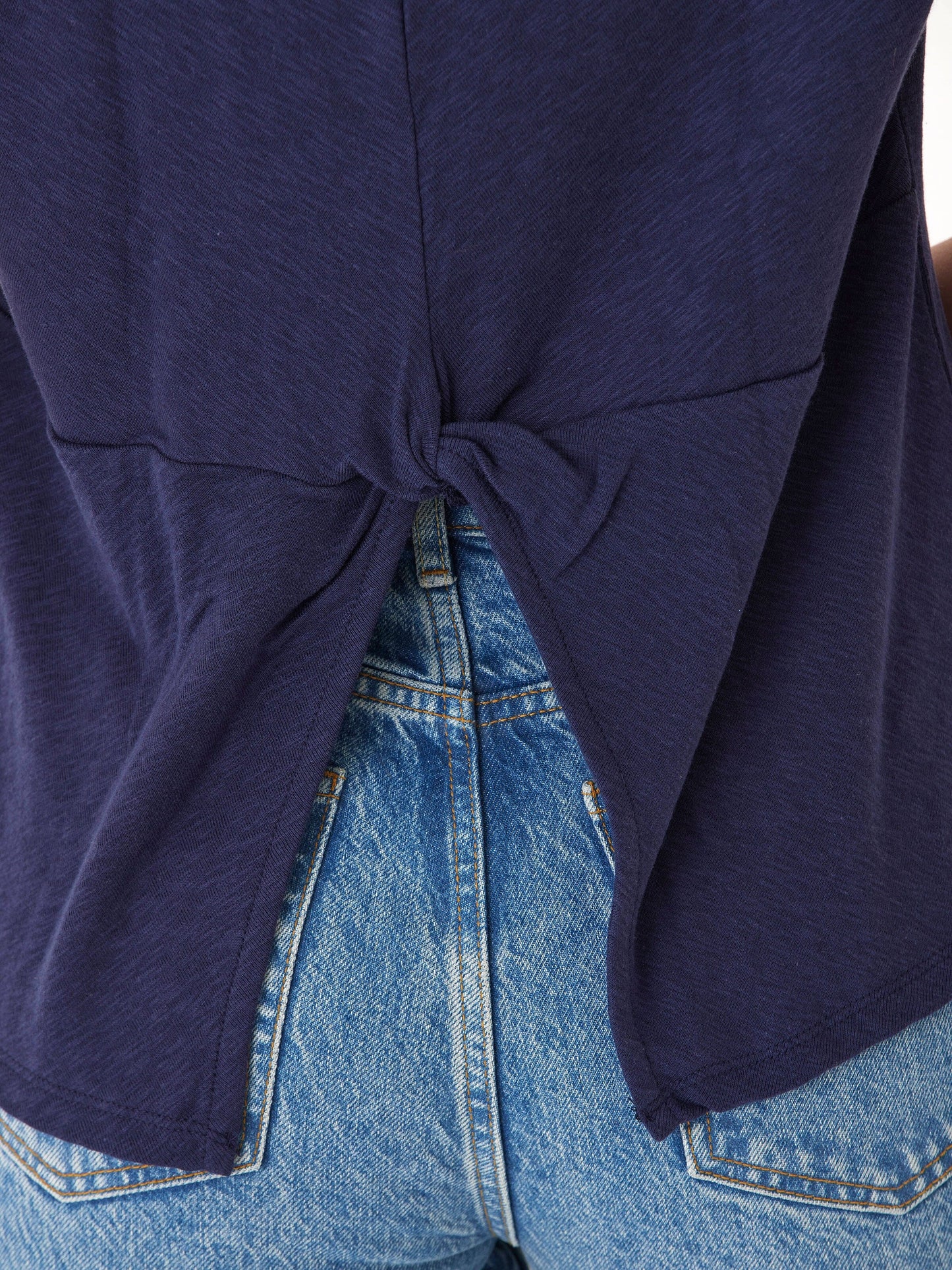 Gianna Textured Slub Jersey Twist Back Tee
