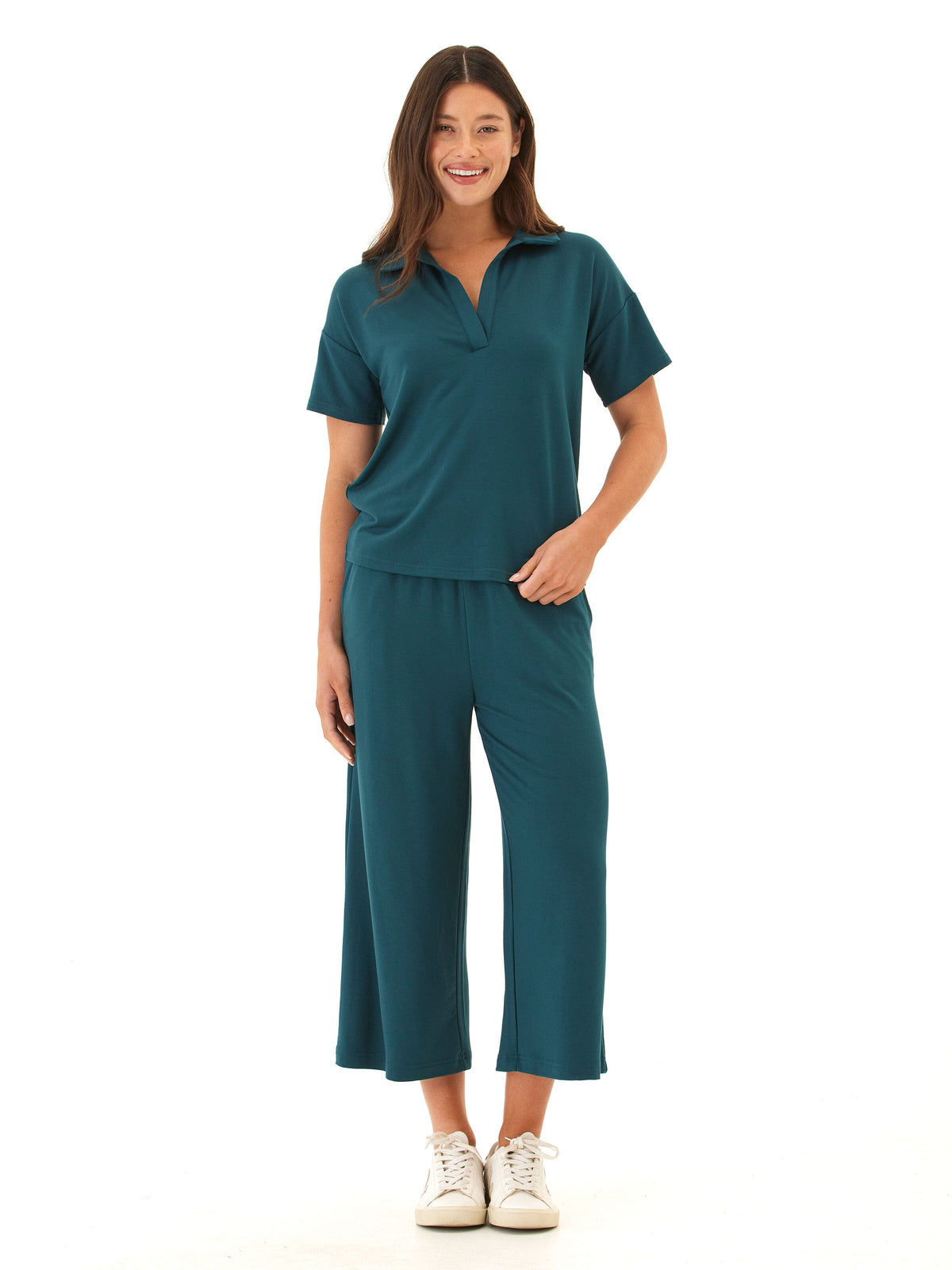 Serena Modal Terry Wide Leg Crop Pant