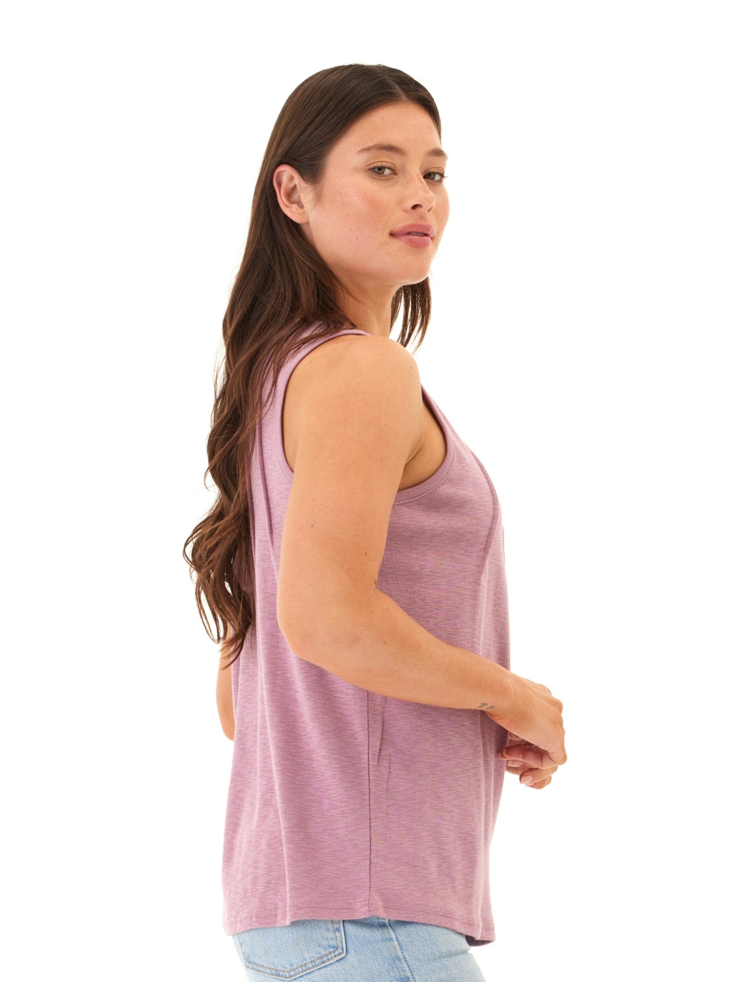 Selina Textured Slub Jersey Pleated Tank