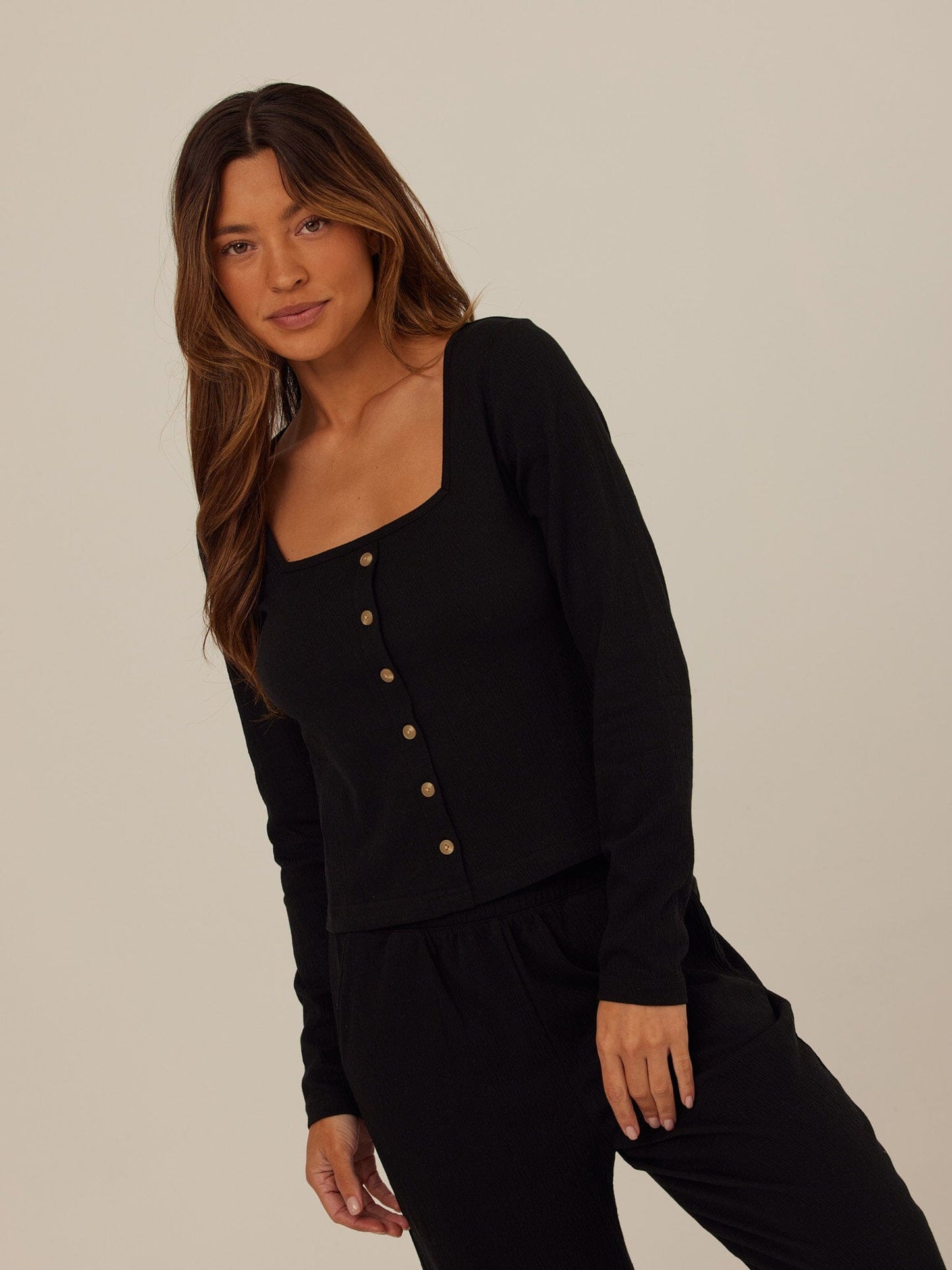 Jamila Smocked Jersey Long Sleeve