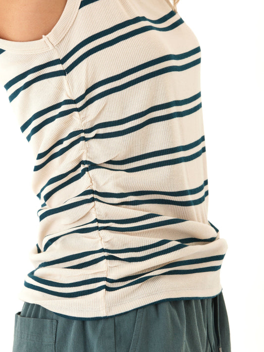 Megan Feather Rib Ruched Tank