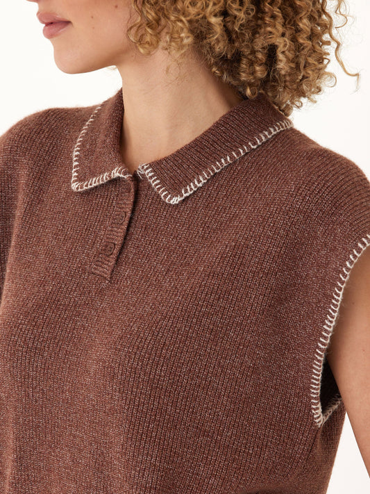 Julieta Cozy Solid Knit Sweater Polo