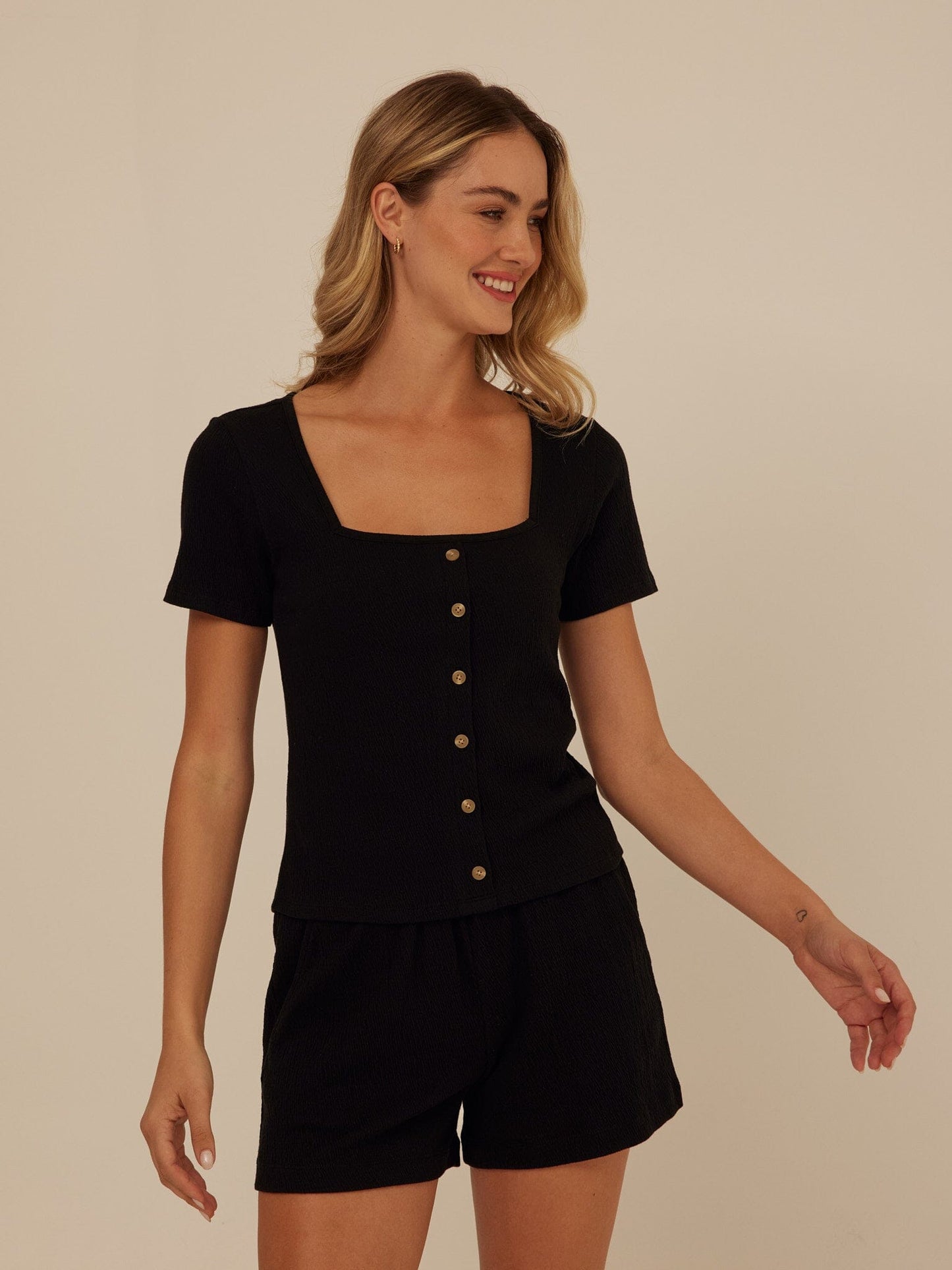 Jamila Smocked Jersey Short Sleeve