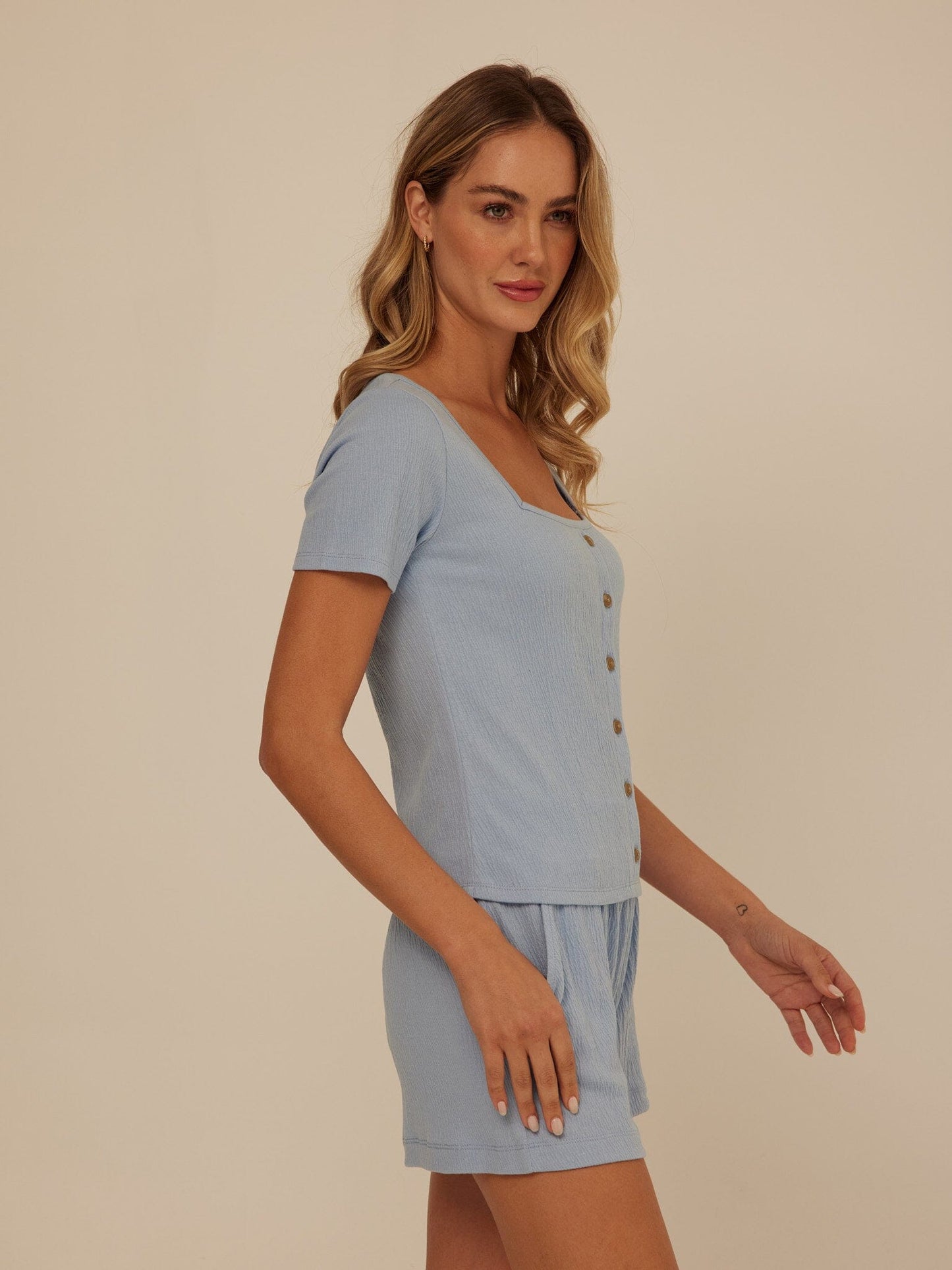 Jamila Smocked Jersey Short Sleeve