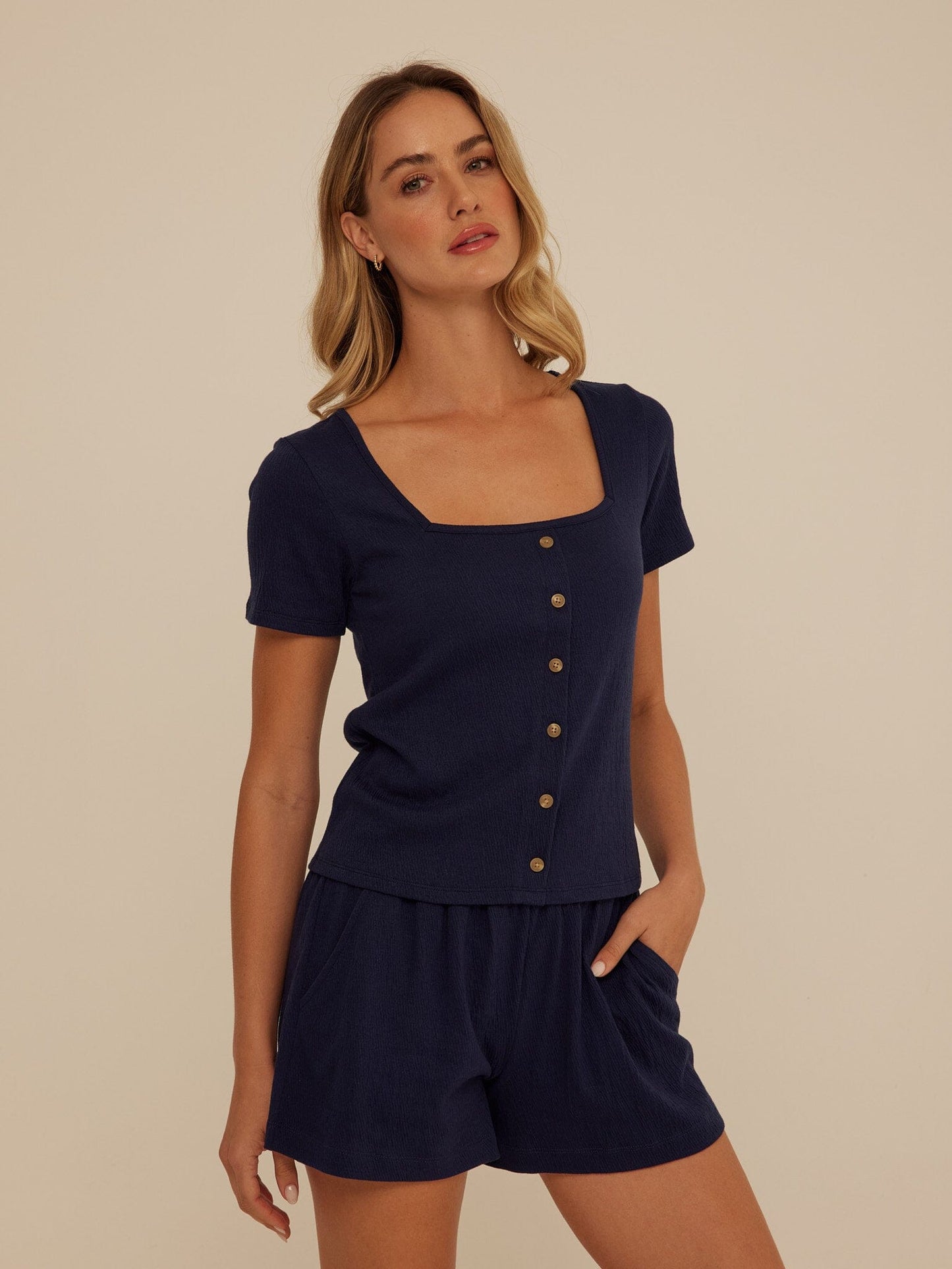 Jamila Smocked Jersey Short Sleeve