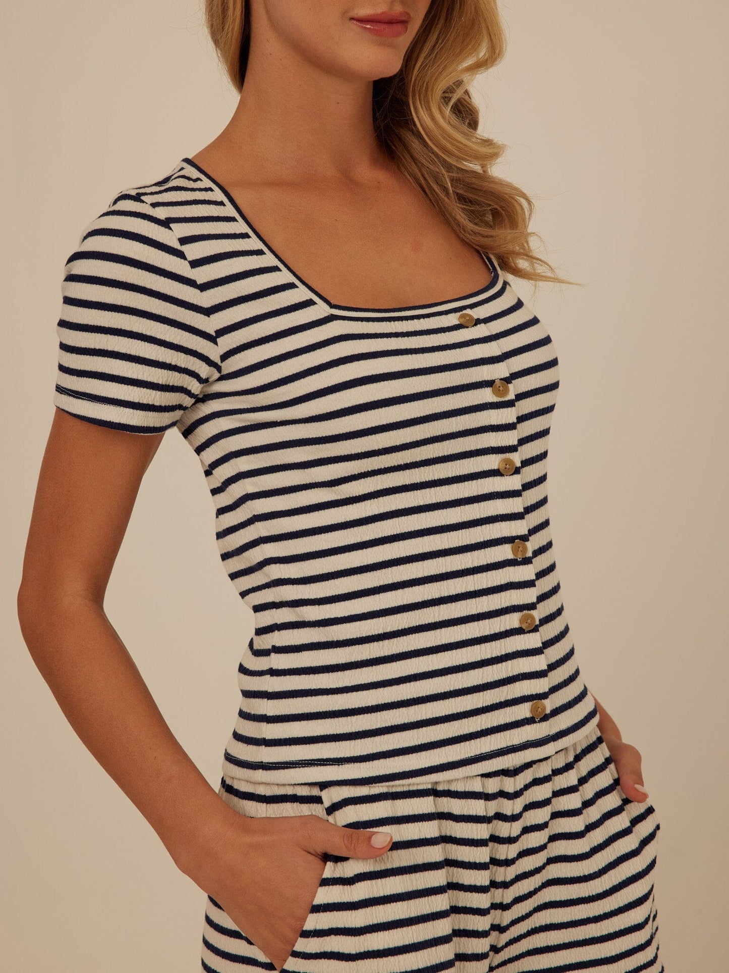 Jamila Smocked Jersey Short Sleeve