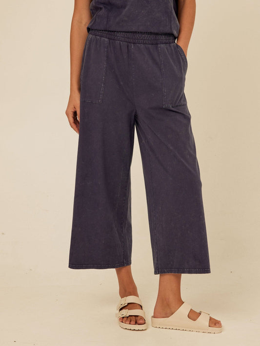Alva Mineral Wash Eco Jersey Wide Leg Capri Pant