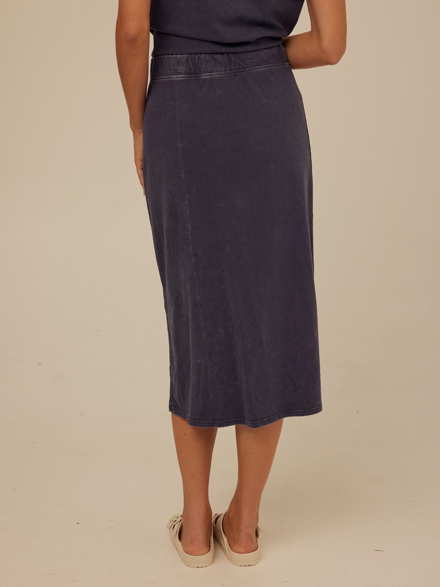 Adella Mineral Wash Eco Jersey Midi Skirt