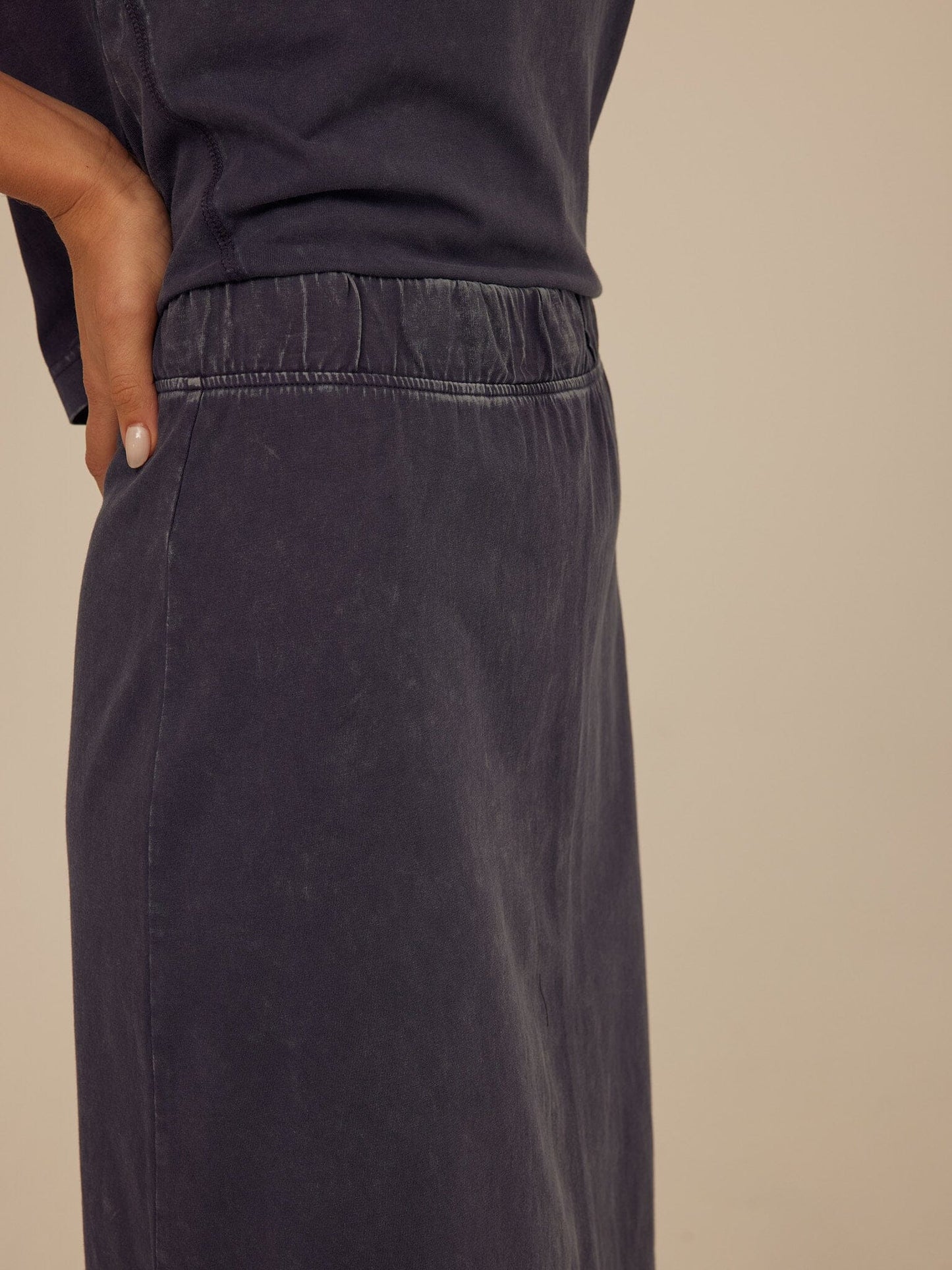 Adella Mineral Wash Eco Jersey Midi Skirt