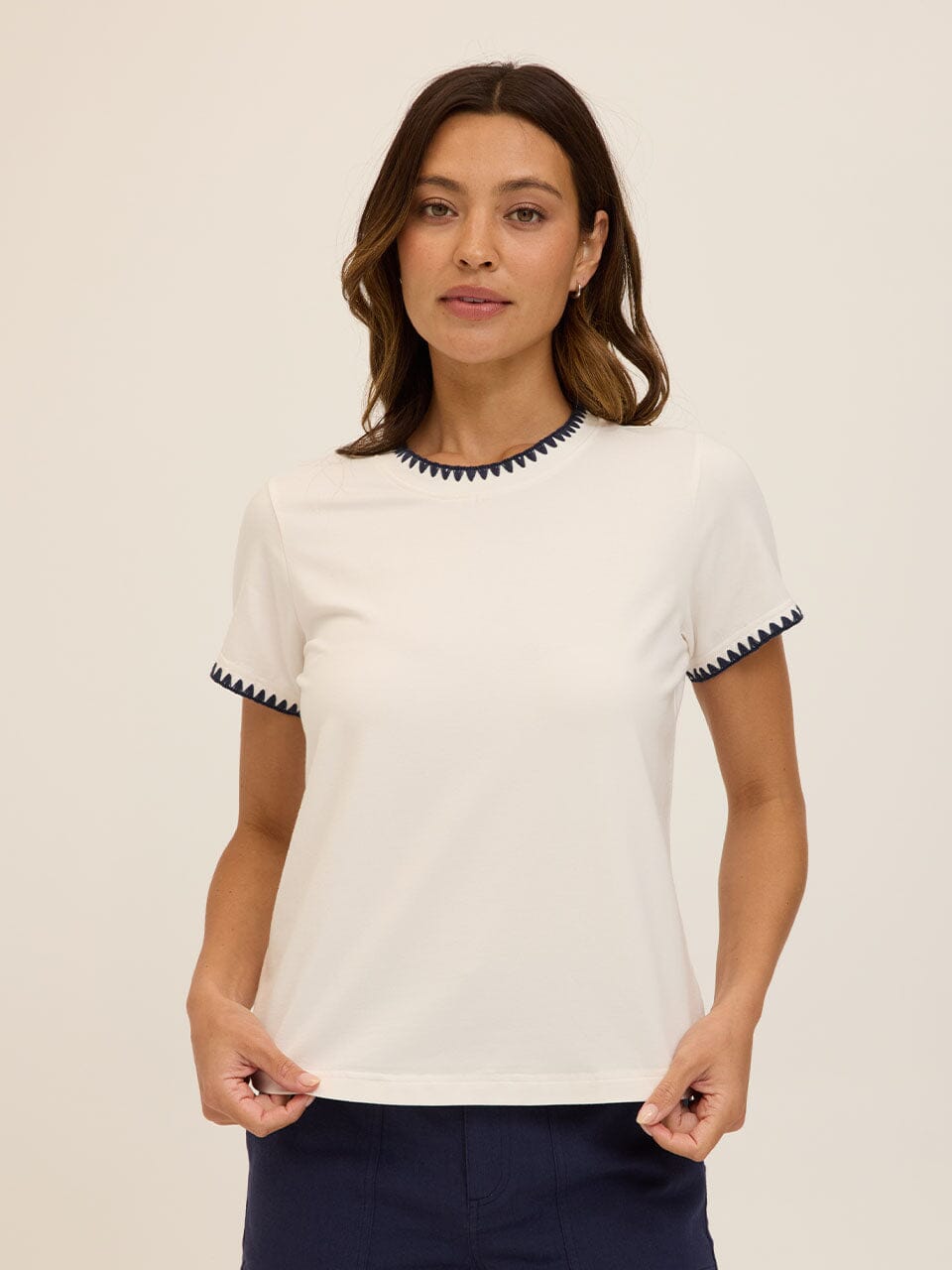 Ginny Novelty Stitch Eco Jersey Tee