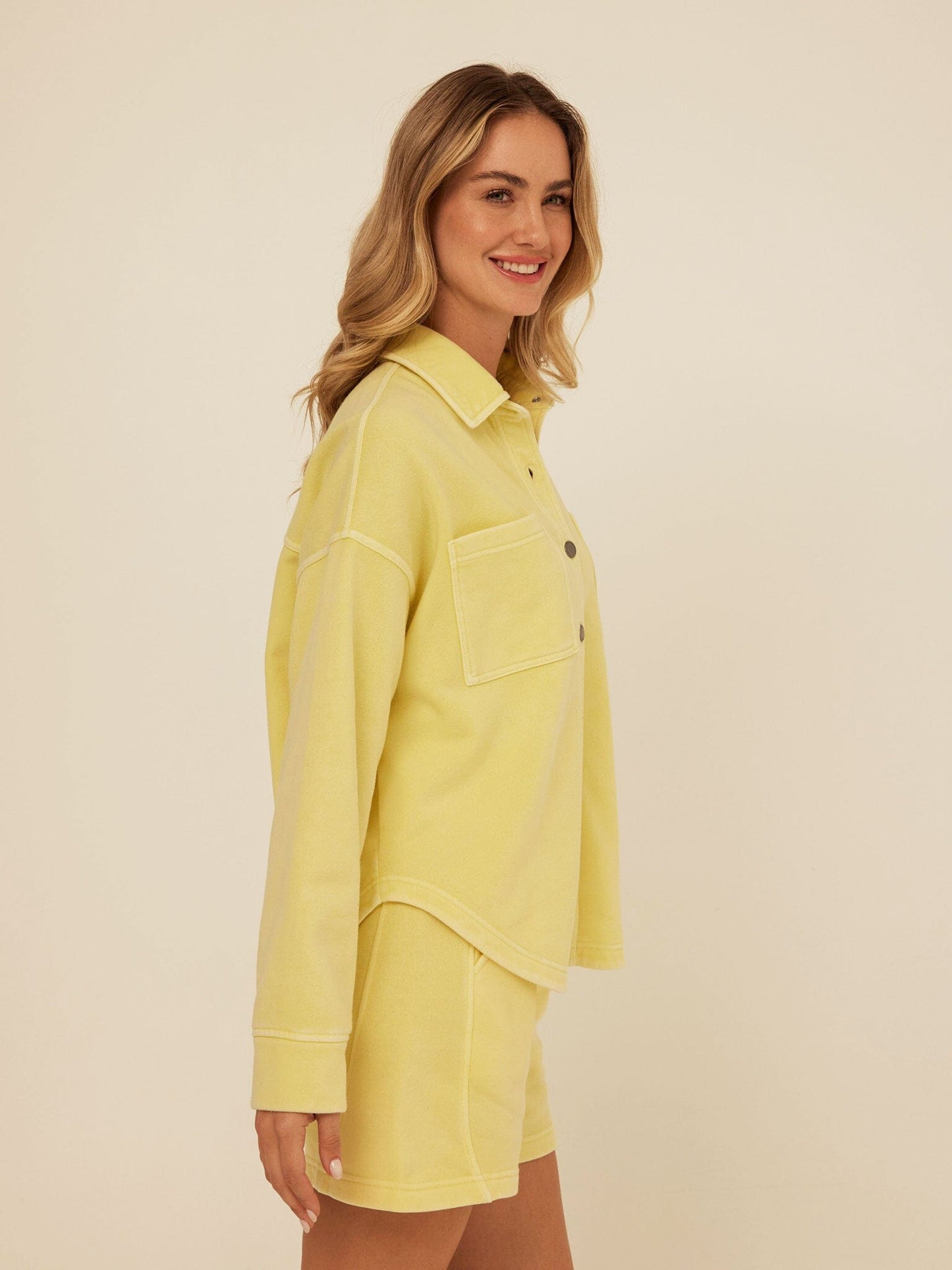 Blaire Mineral Wash Fleece Button-Down