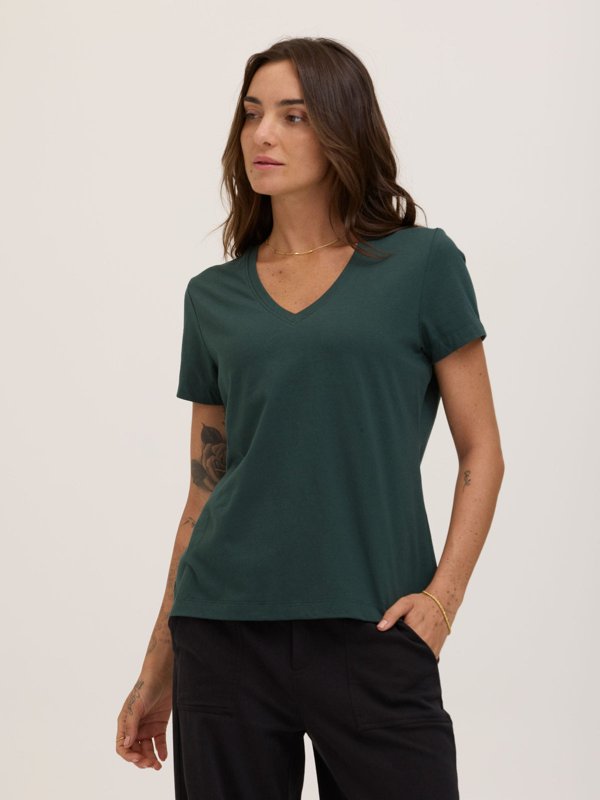Aria Essential Jersey V-Neck Tee