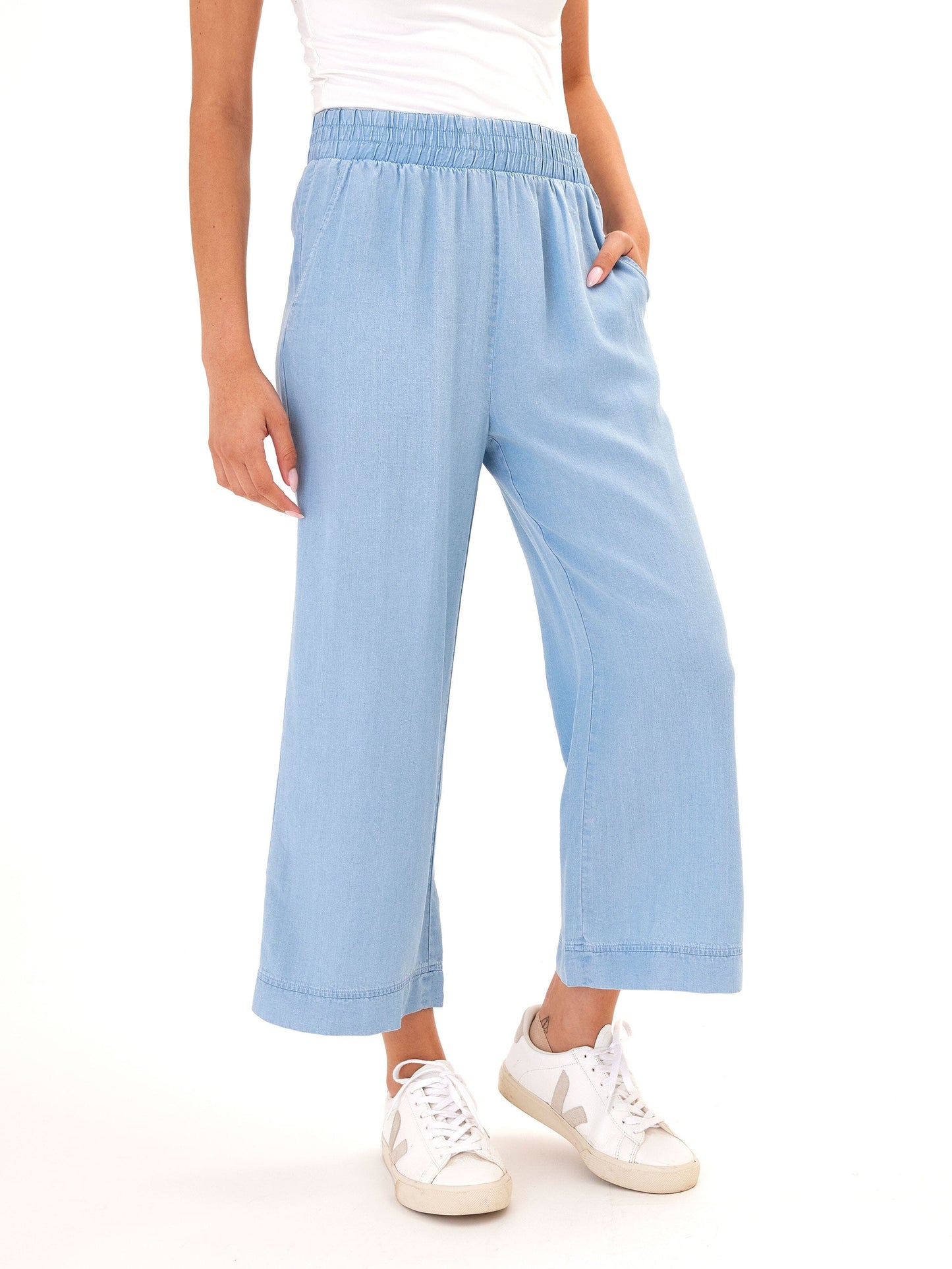 Harlowe Chambray Crop Pant 24"