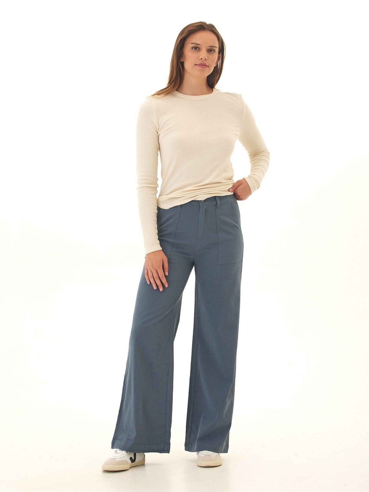 Pamela Stretch Twill Wide Leg Pant