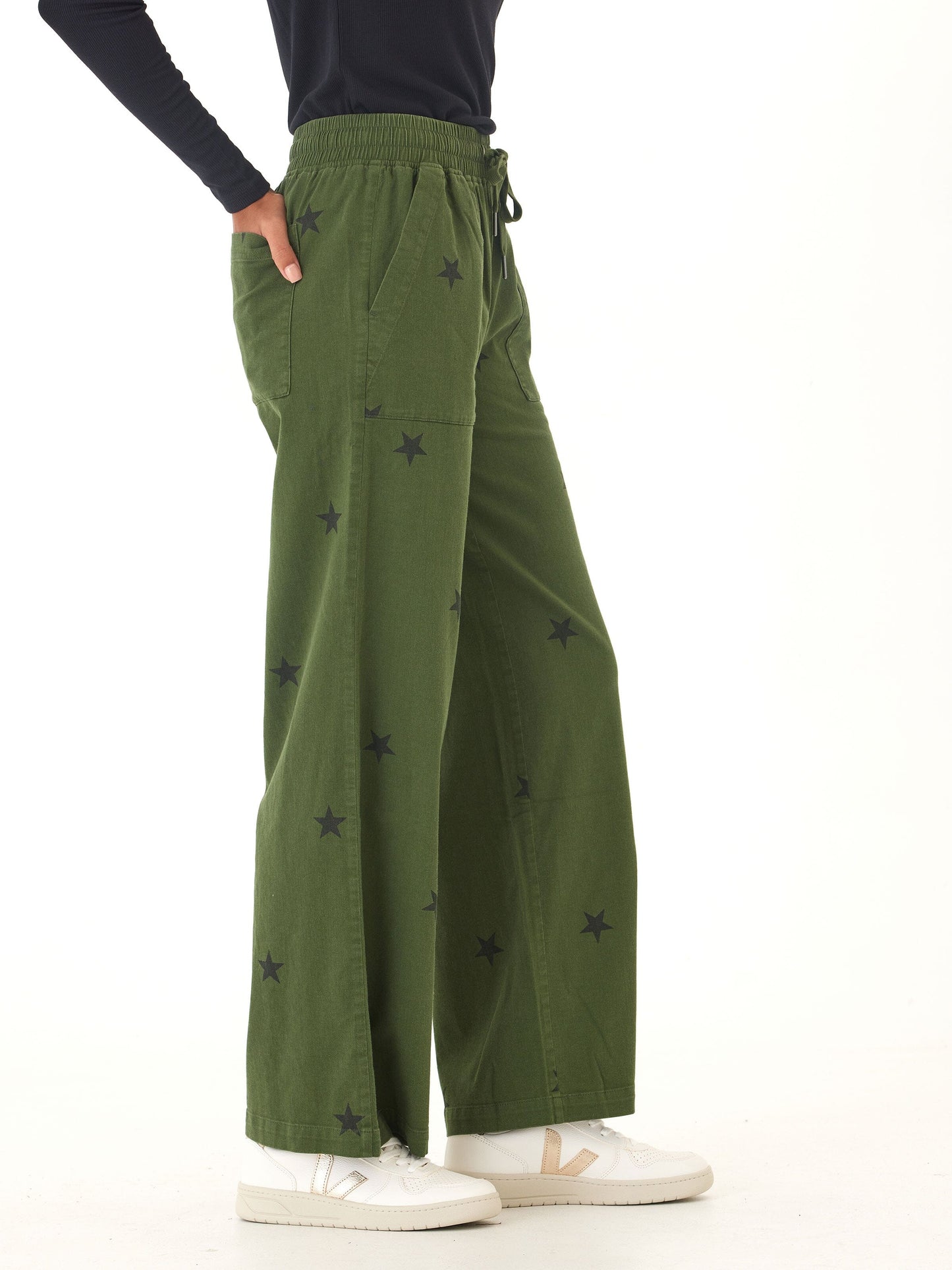 Cleo Stretch Twill Wide Leg Pant