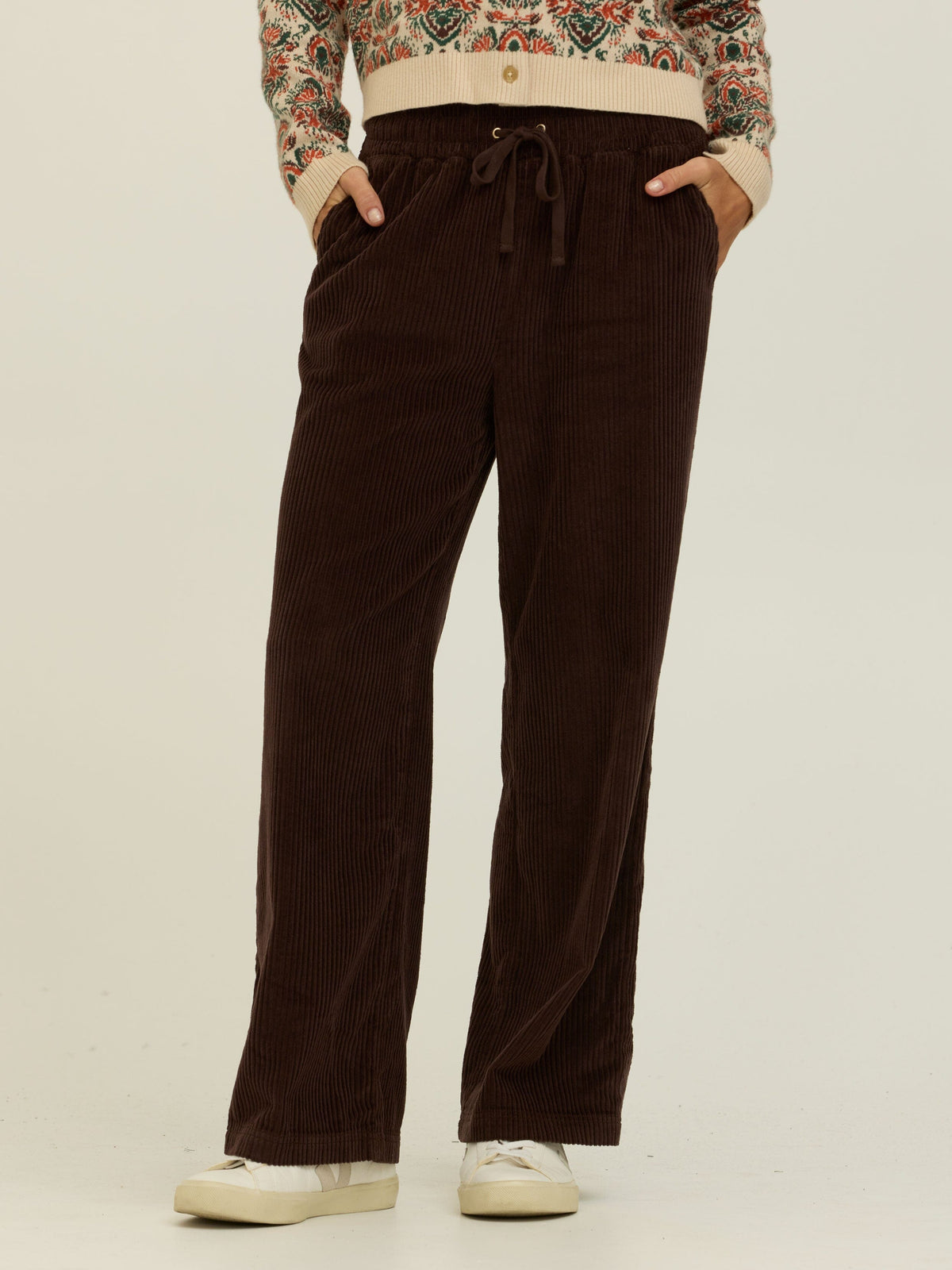 Davisha Textured Corduroy Wide Leg Pant