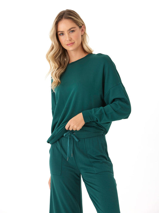Cathy Boyfriend Feather Fleece Pullover