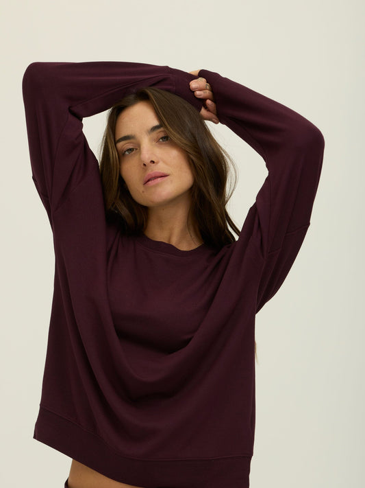 Cathy Boyfriend Feather Fleece Pullover
