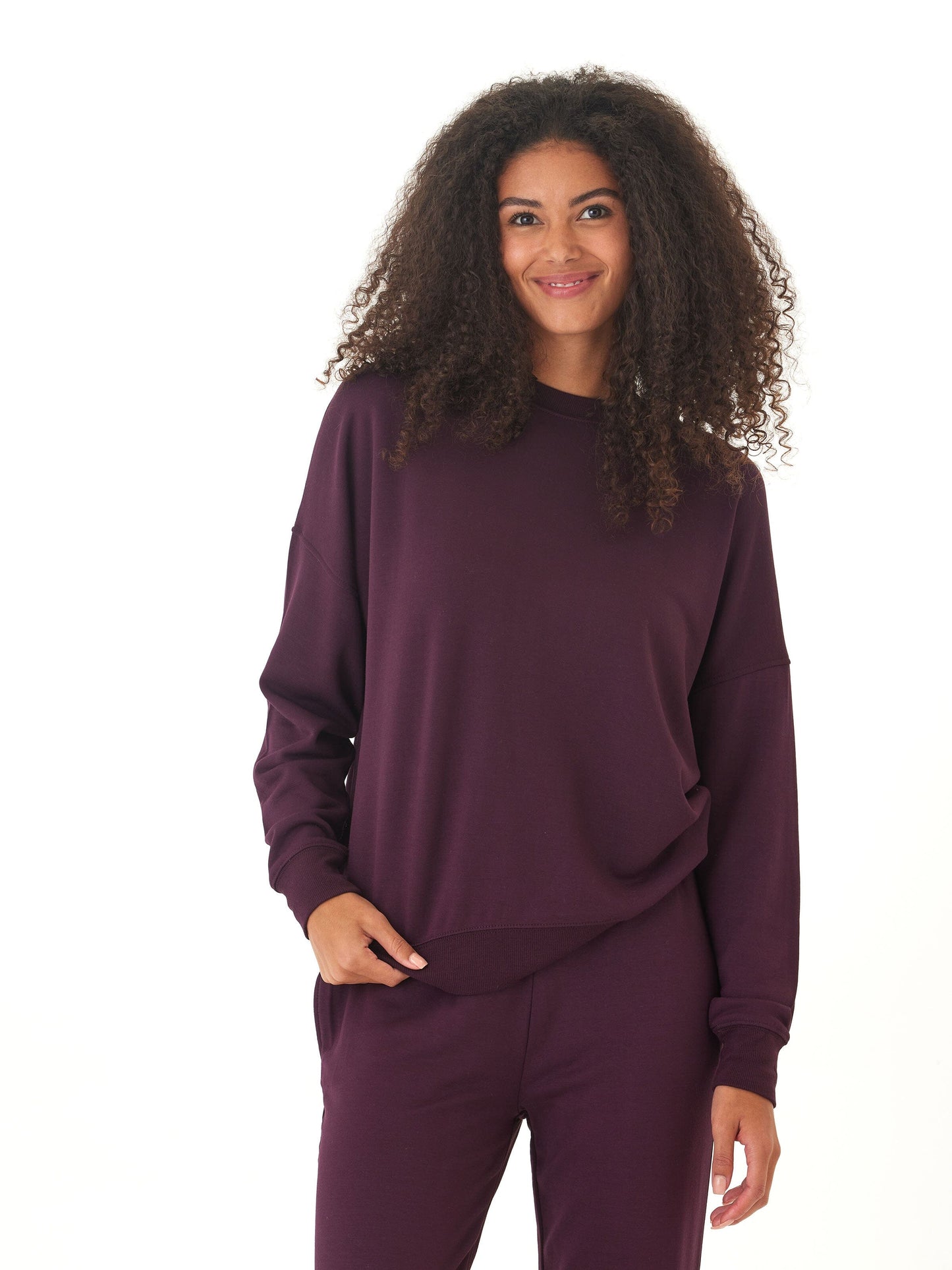 Cathy Boyfriend Feather Fleece Pullover