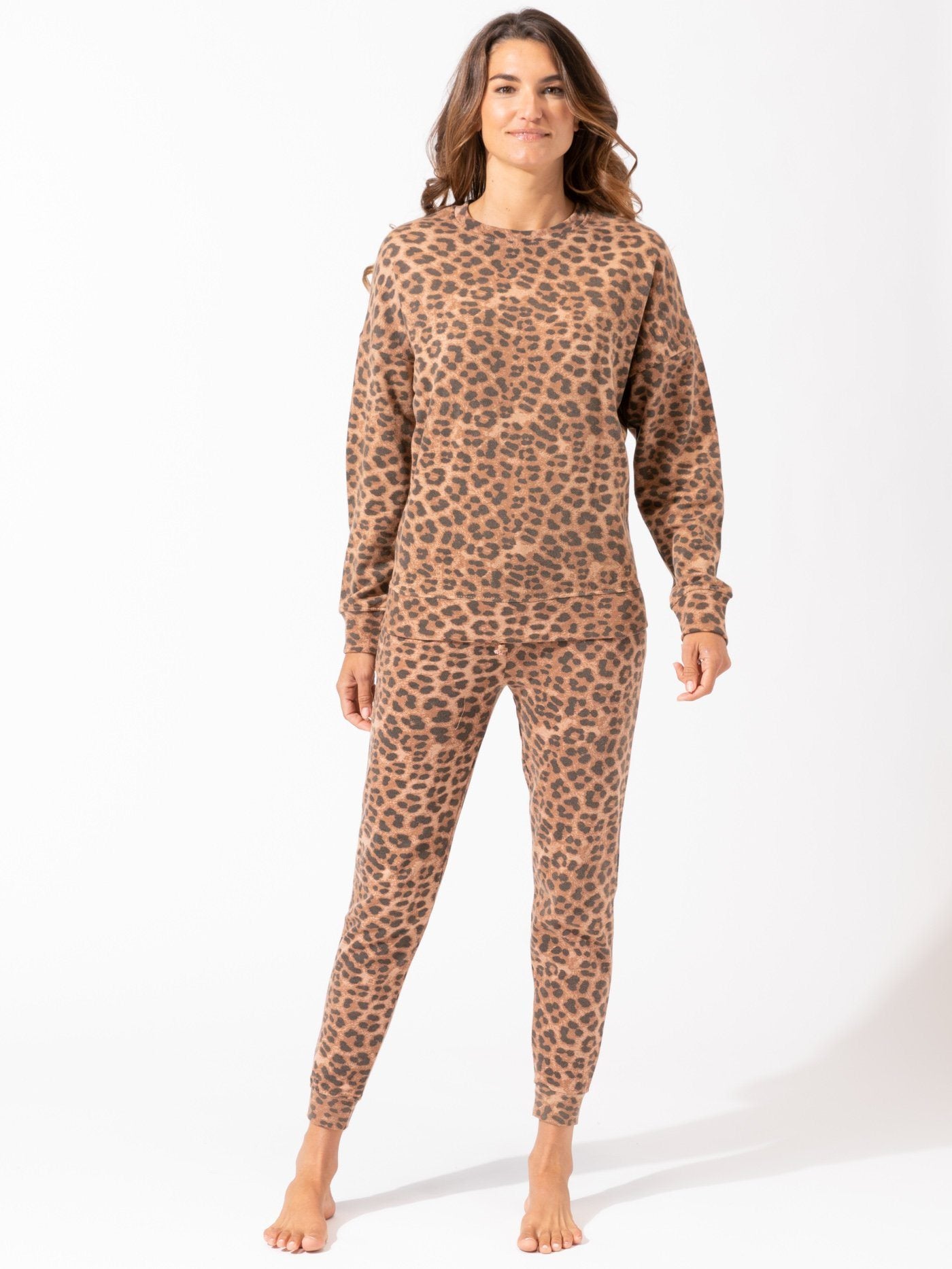 Cathy Leopard Print Oversized Crew