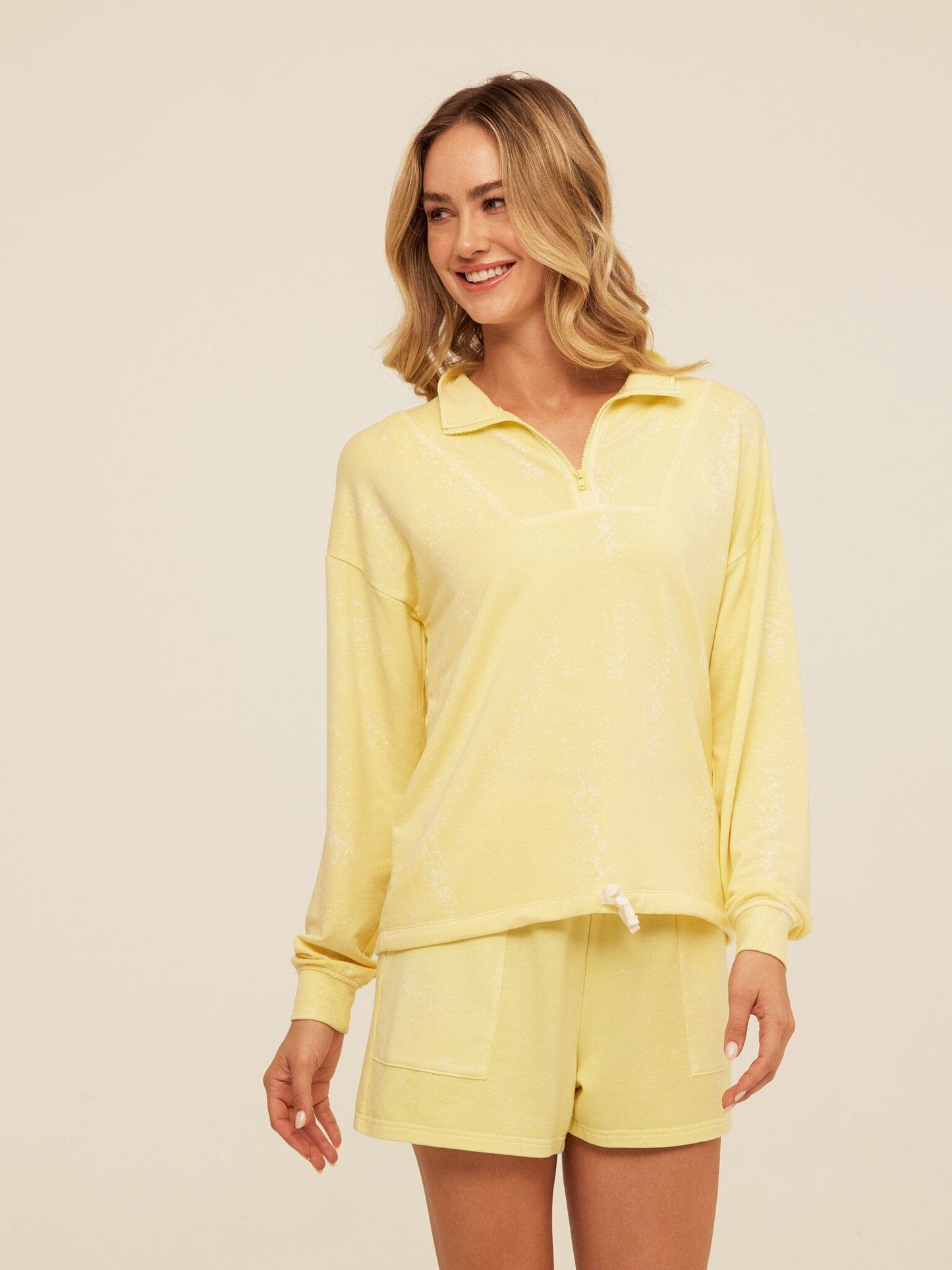Nyla Spray Wash Modal Terry Half-Zip Pullover