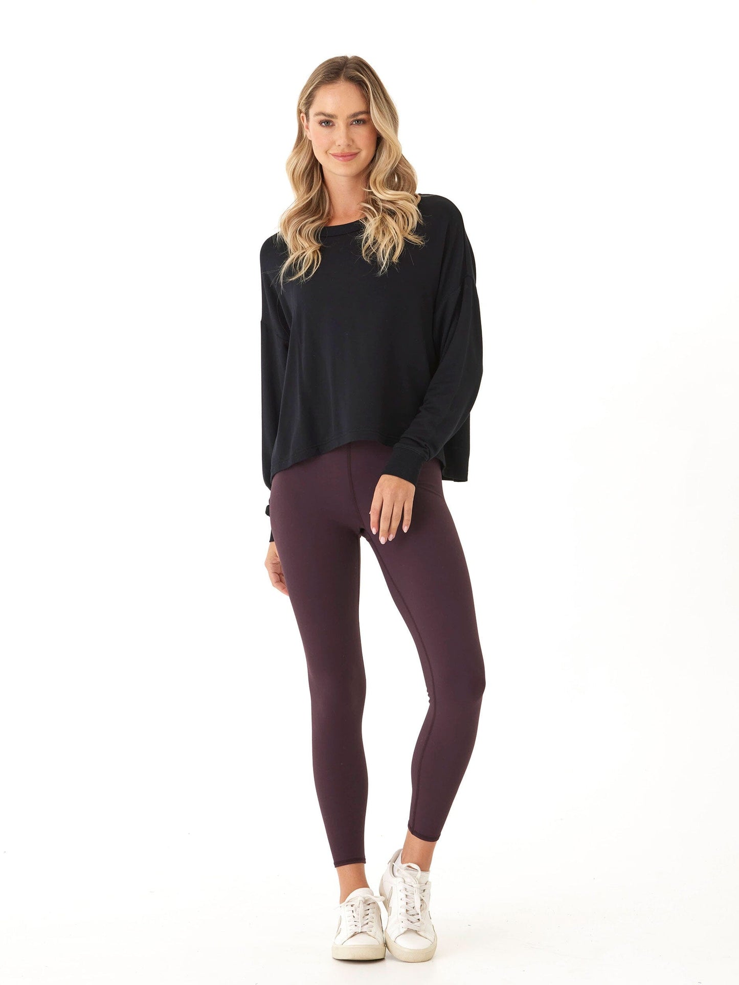 Raylin Feather Fleece Back Detail Top