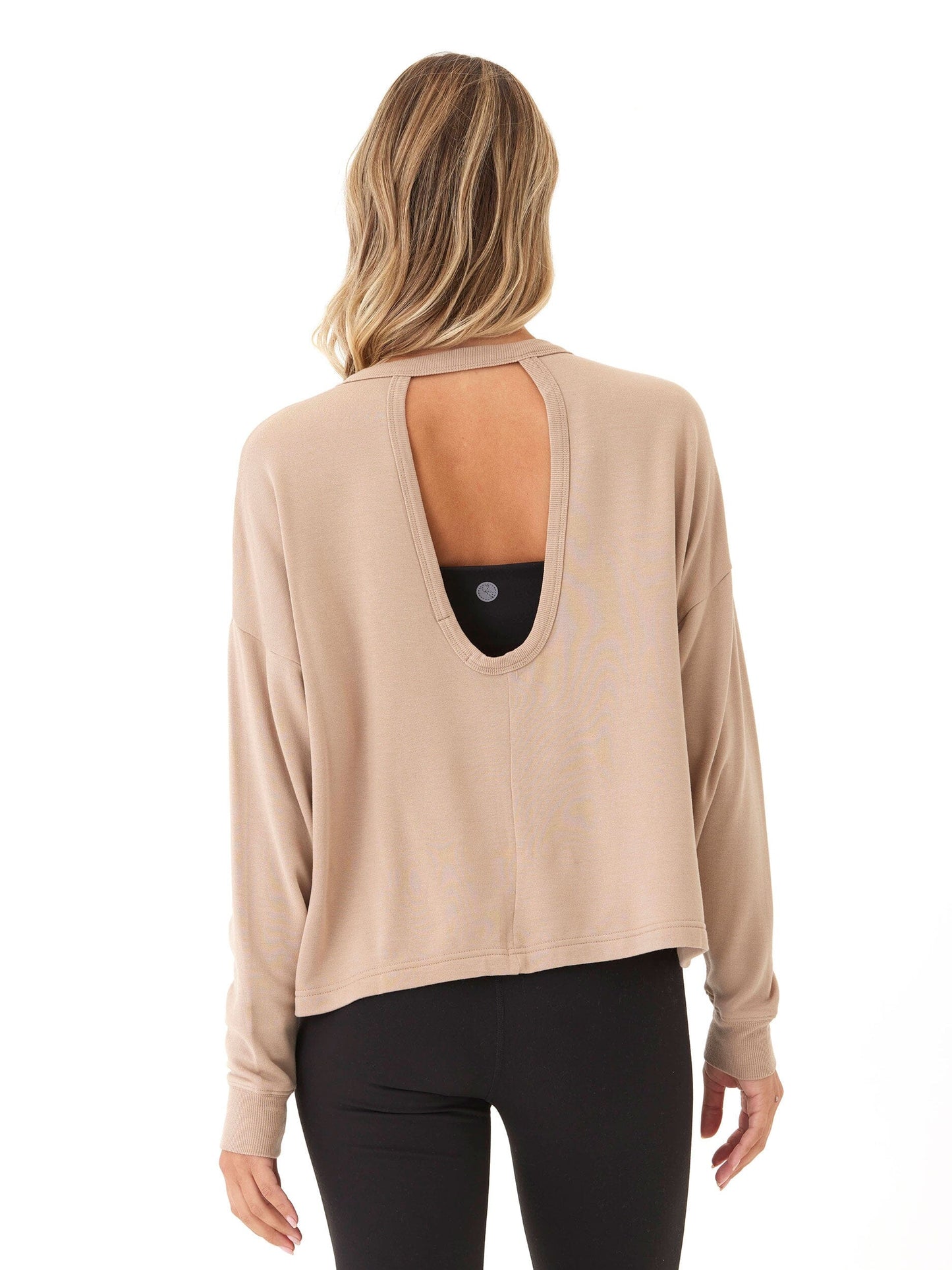 Raylin Feather Fleece Back Detail Top