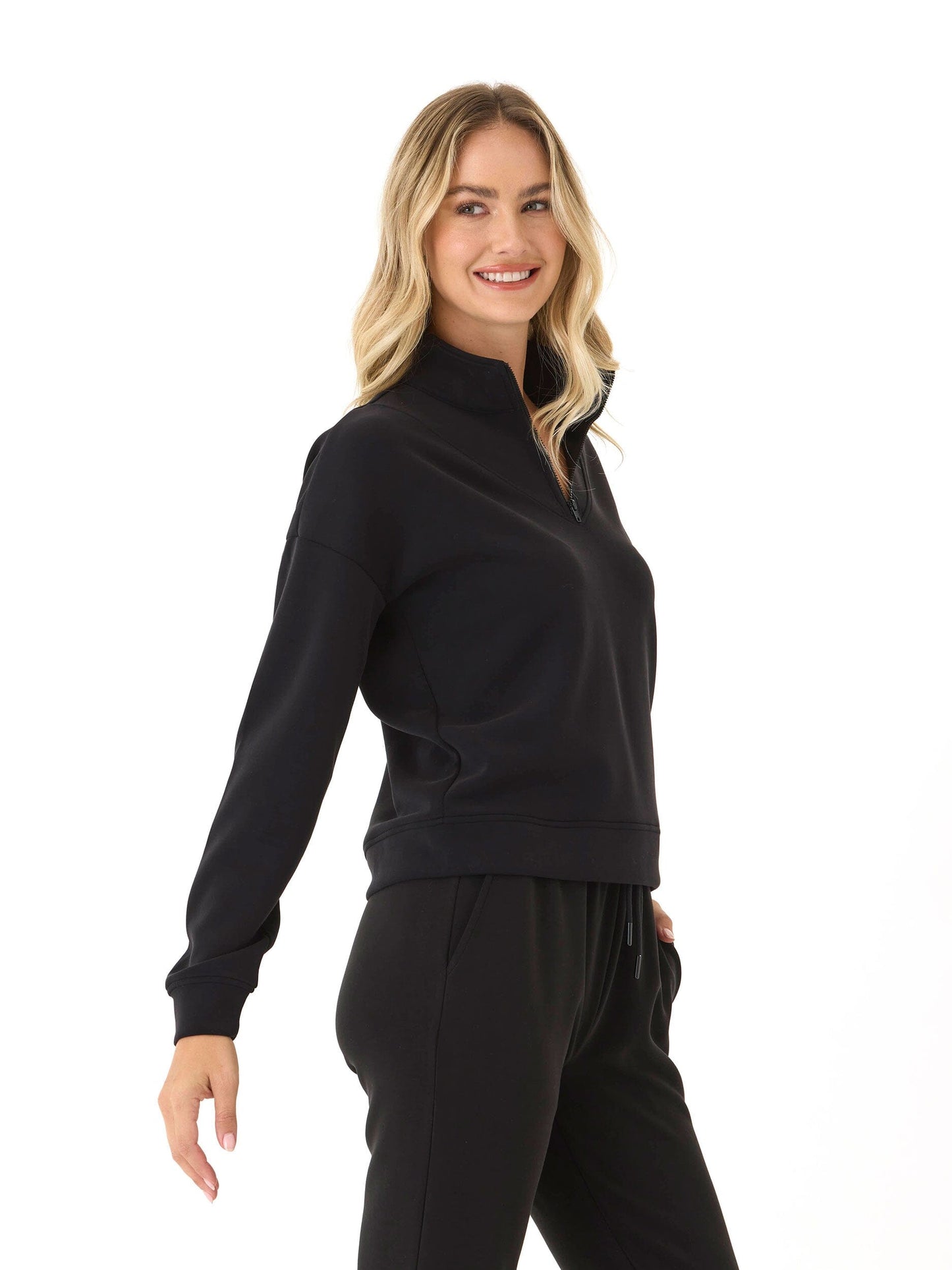 Drea Sueded Modal 1/4-Zip Jacket