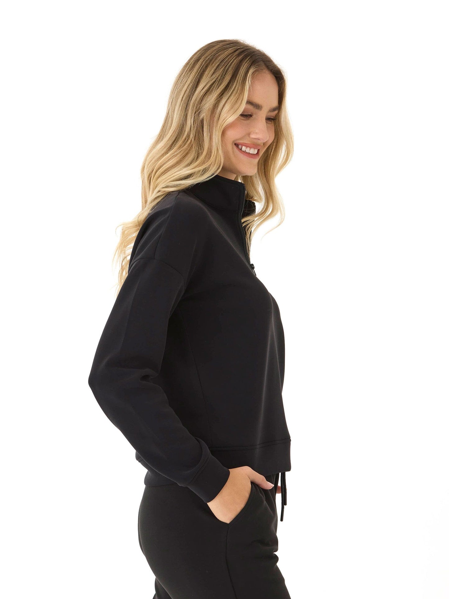 Drea Sueded Modal 1/4-Zip Jacket