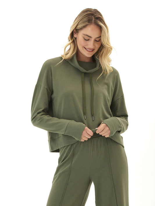 Shai Cozy Fleece Cowl Neck Pullover