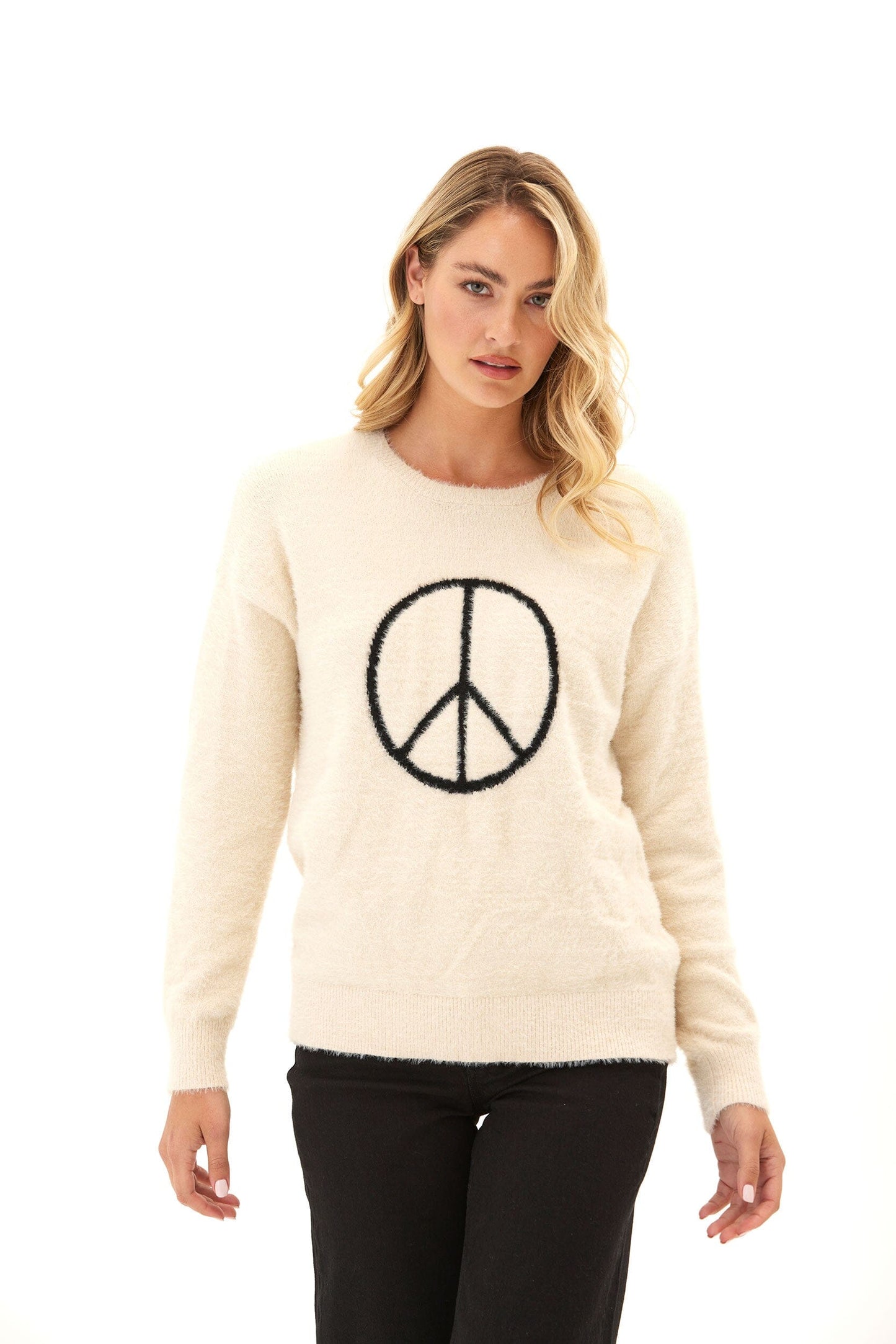 Fuzzy Knit Graphic Pullover