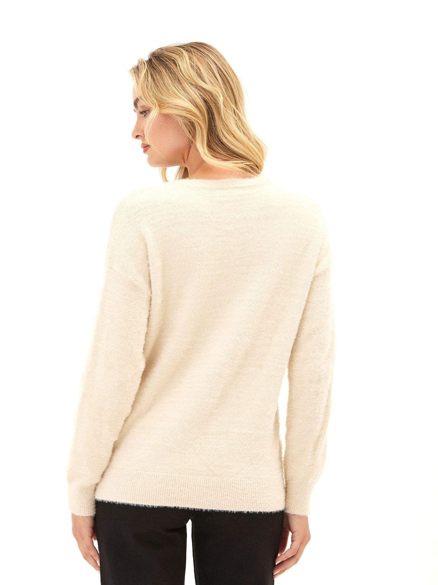 Fuzzy Knit Graphic Pullover