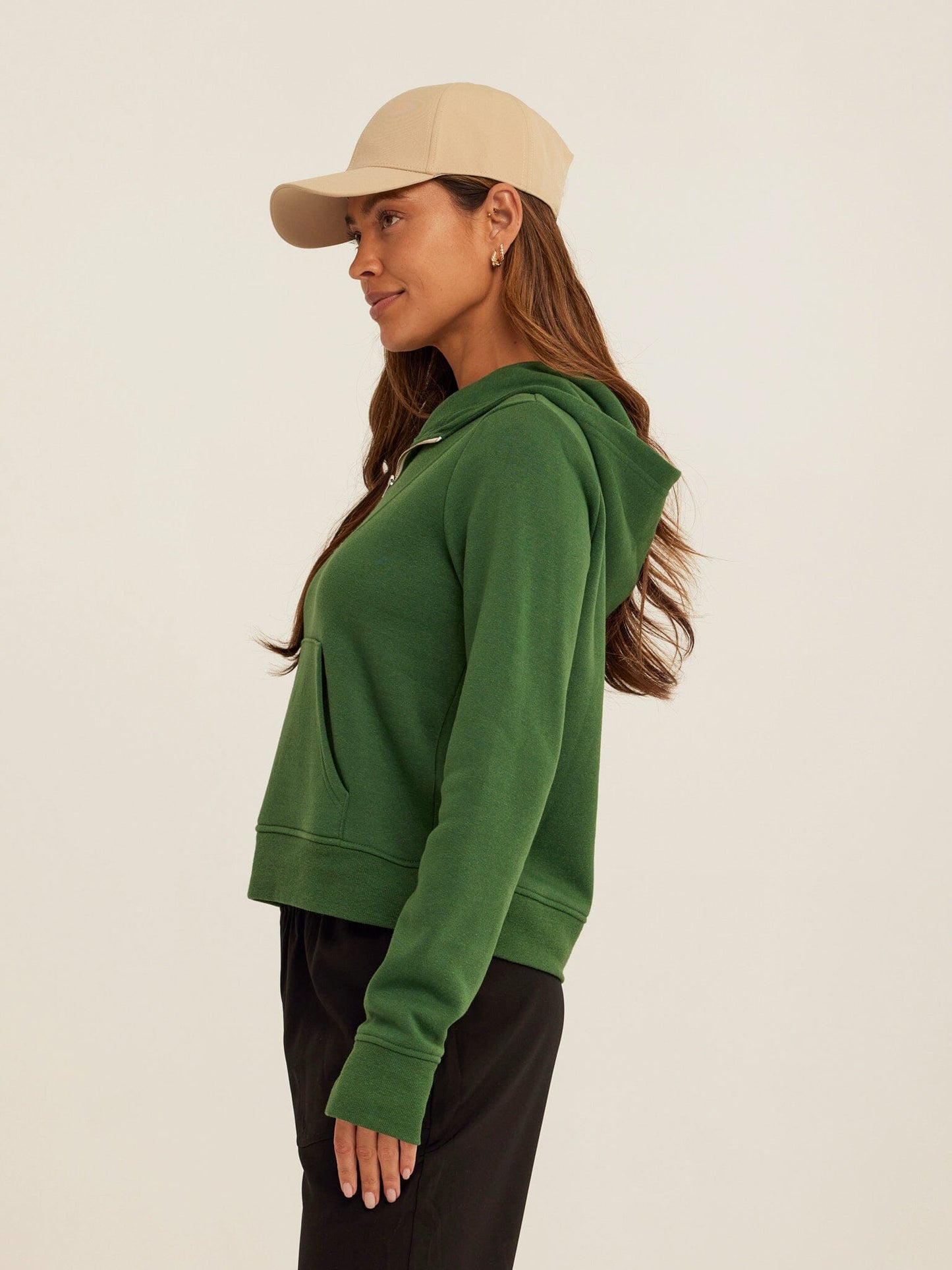 Tyra Triblend Fleece Quarter Zip Hoodie