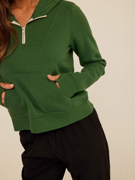 Tyra Triblend Fleece Quarter Zip Hoodie